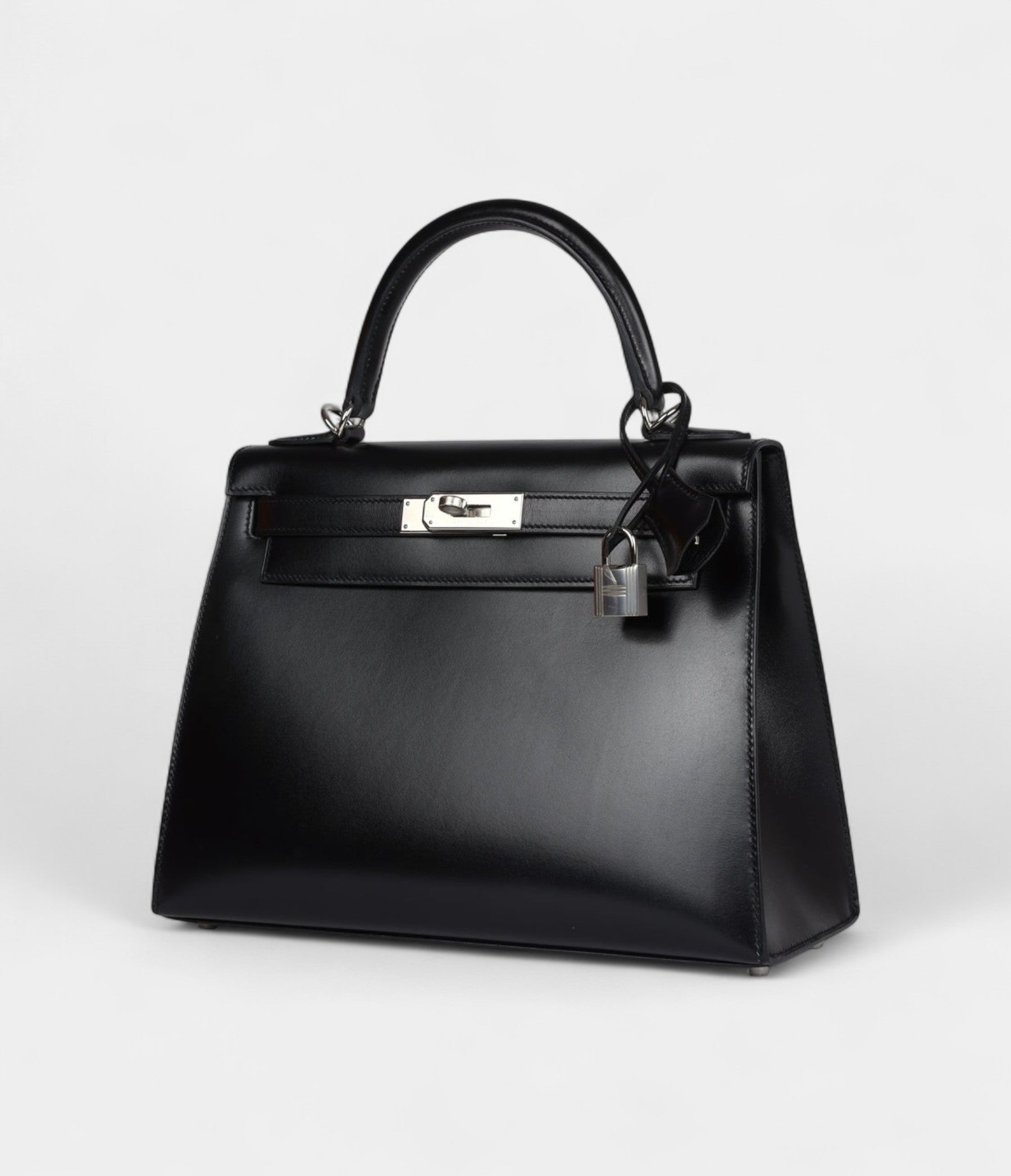 Hermes Kelly 28 Black Box Palladium Hardware