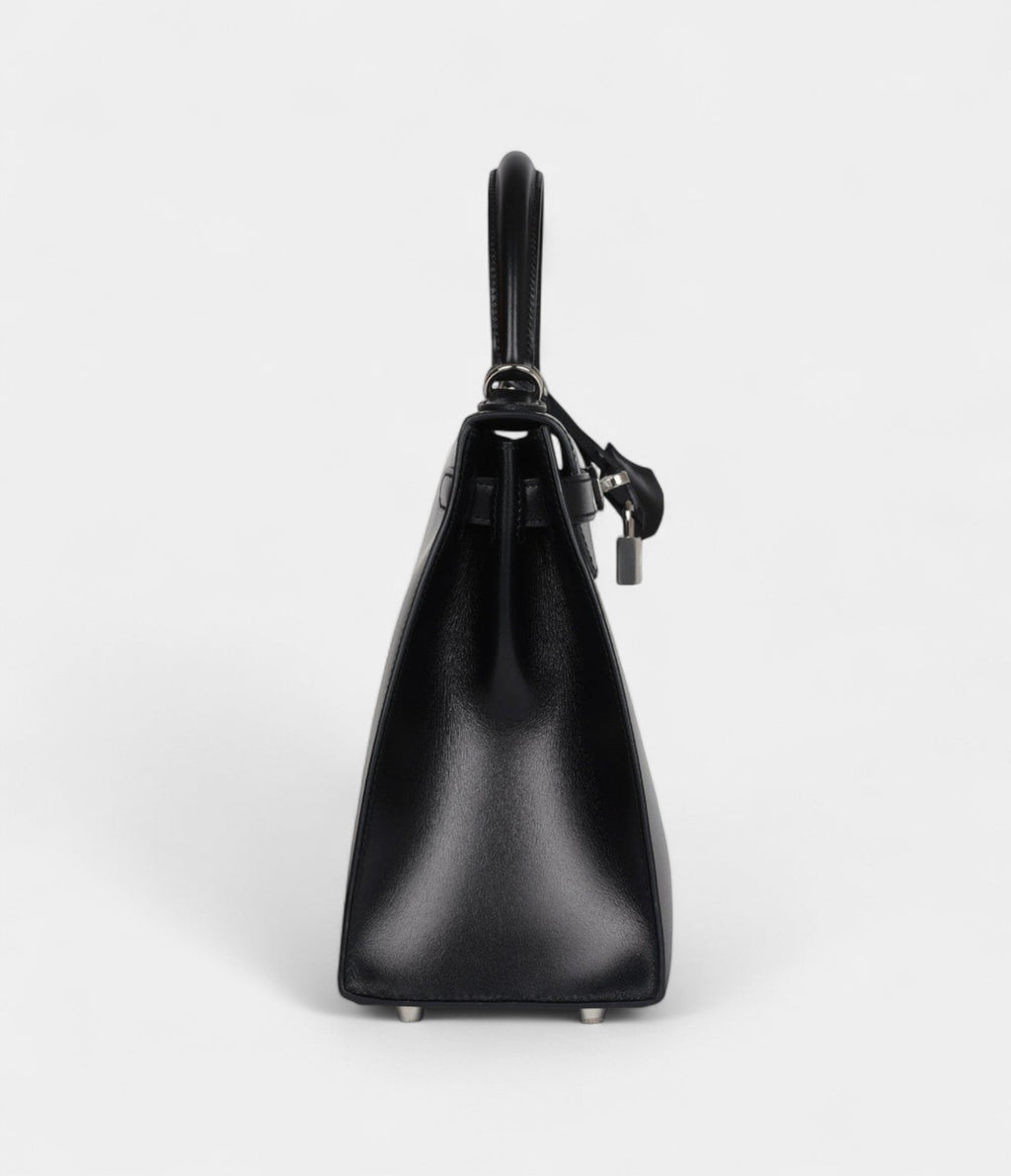 Hermes Kelly 28 Black Box Palladium Hardware