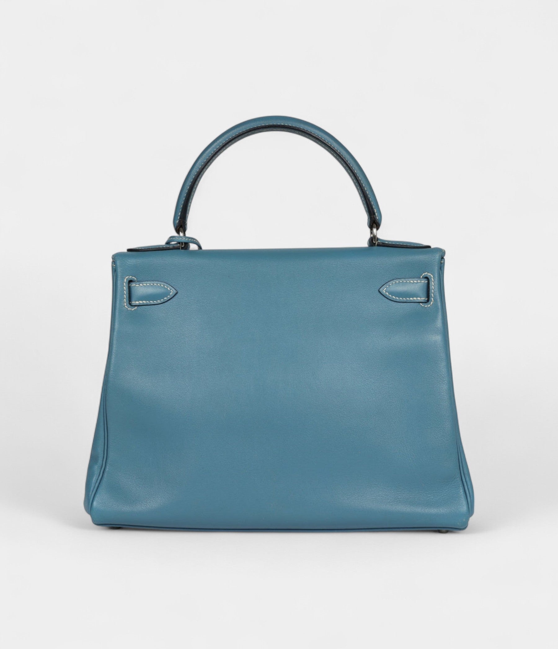 Hermes Kelly 28 Blue Jean Gulliver Palladium Hardware