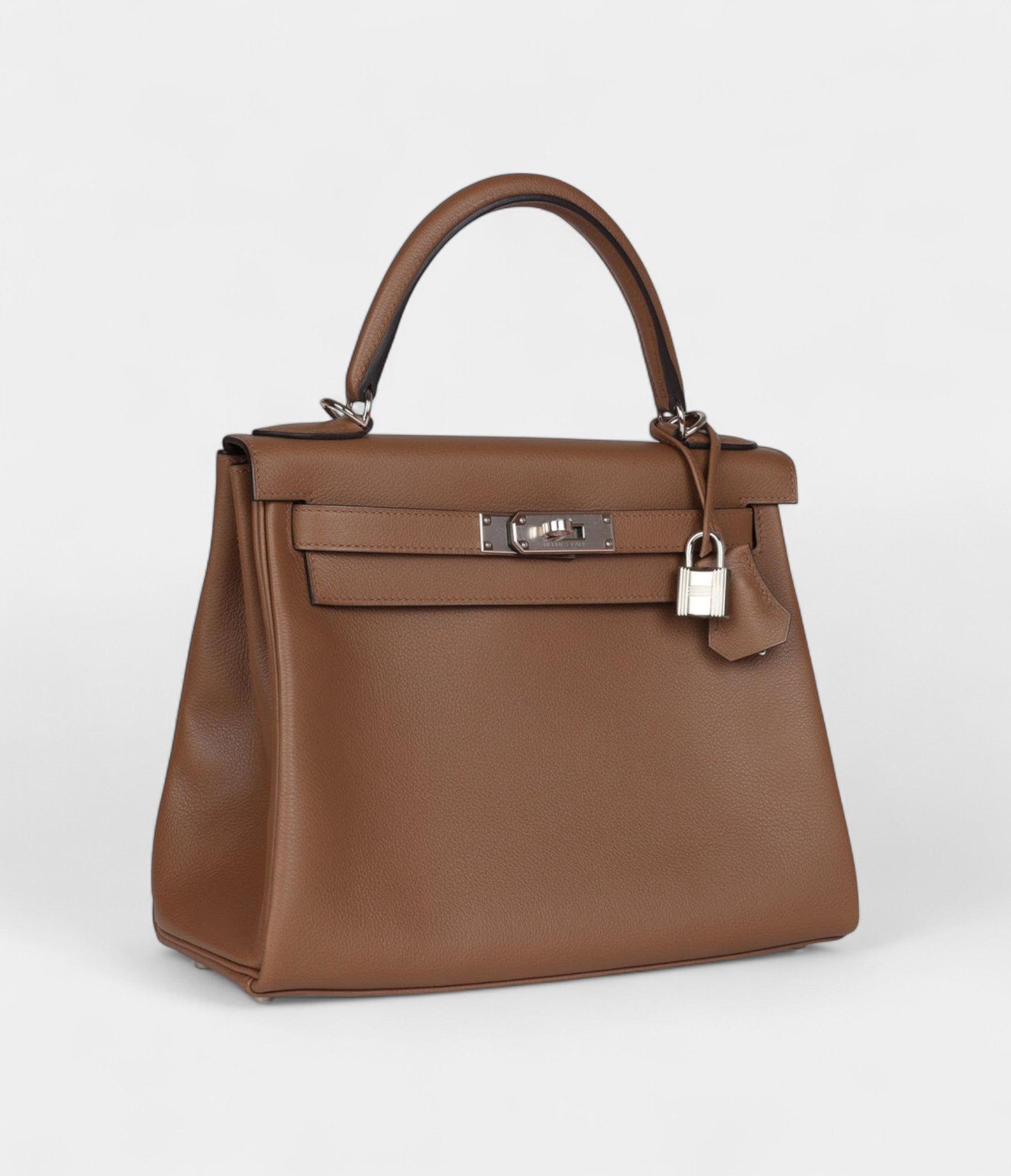 Hermes Kelly 28 Chestnut Evercolor Palladium Hardware