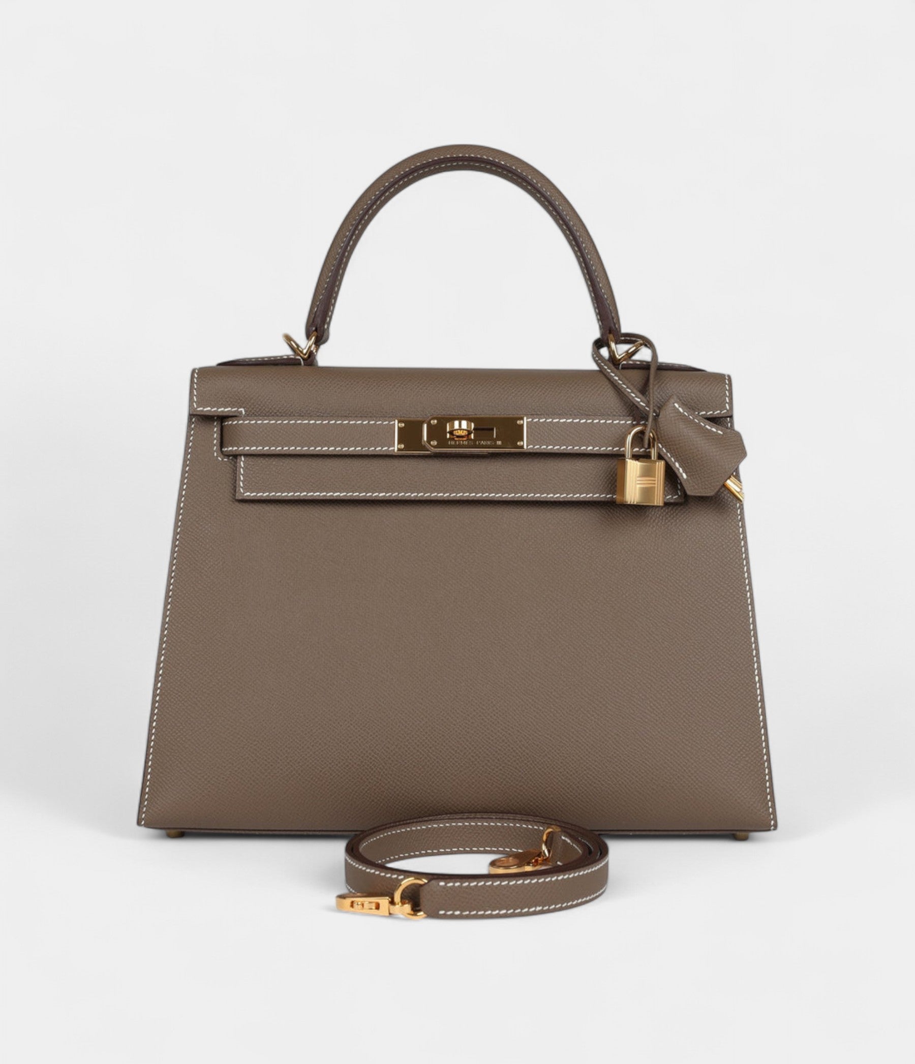 Hermes Kelly 28 Etoupe Epsom Gold Hardware