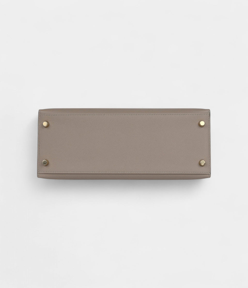 Hermes Kelly 28 Gris Asphalte Verso Epsom Brushed Gold Hardware