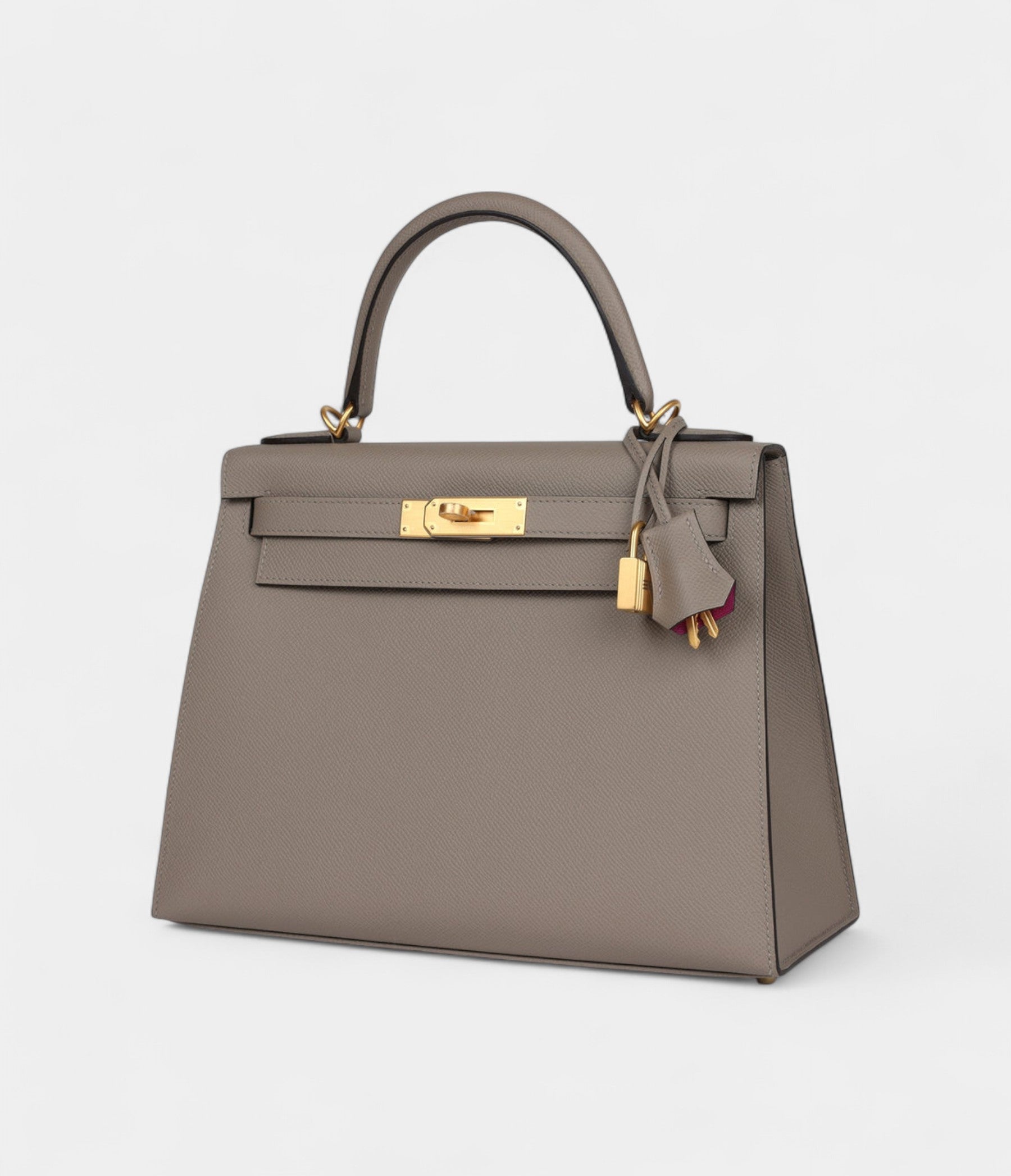 Hermes Kelly 28 Gris Asphalte Verso Epsom Brushed Gold Hardware