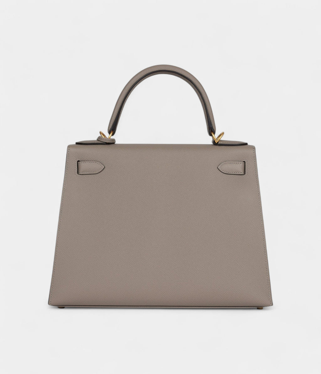 Hermes Kelly 28 Gris Asphalte Verso Epsom Brushed Gold Hardware