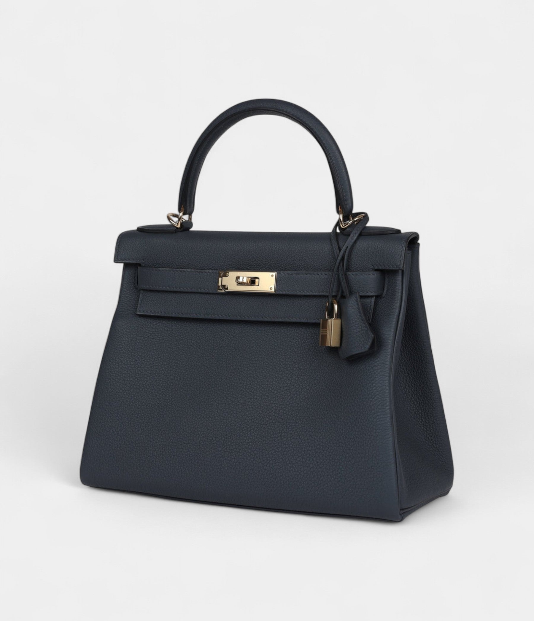 Hermes Kelly 28 Gris Misty Togo Permabrass Hardware