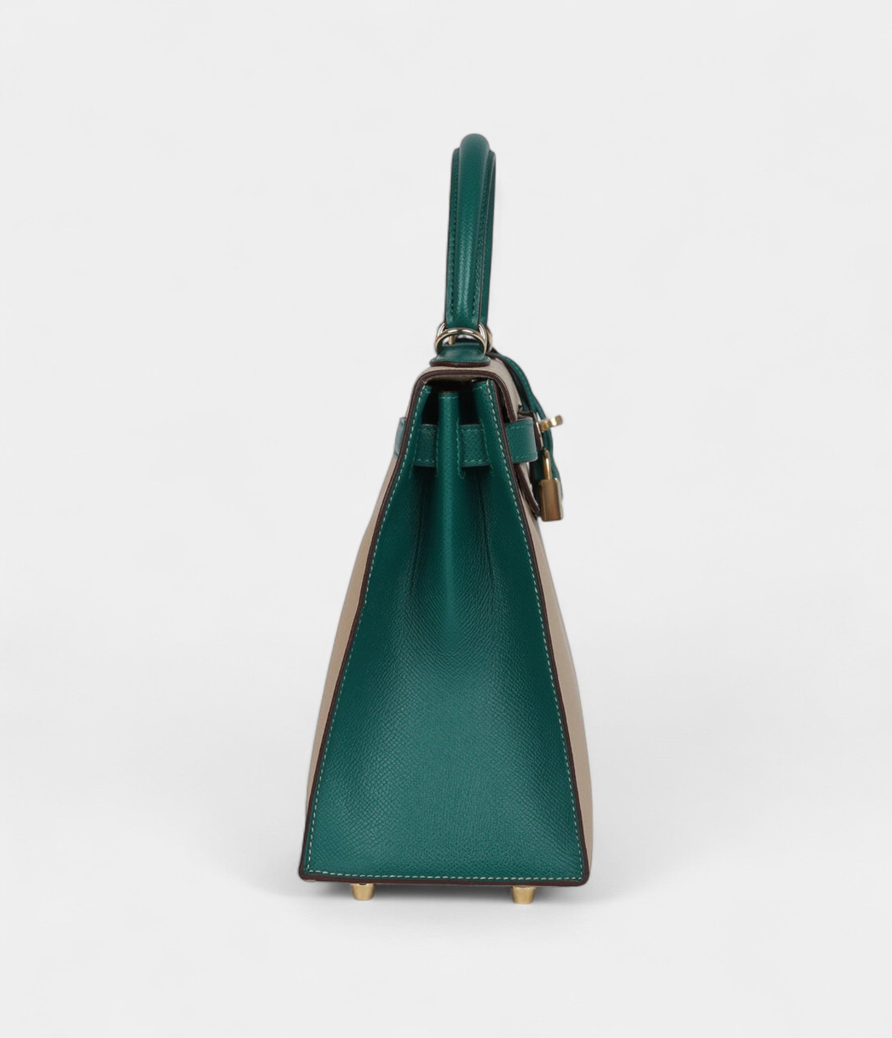 Hermes Kelly 28 Malachite and Trench Epsom Permabrass Hardware