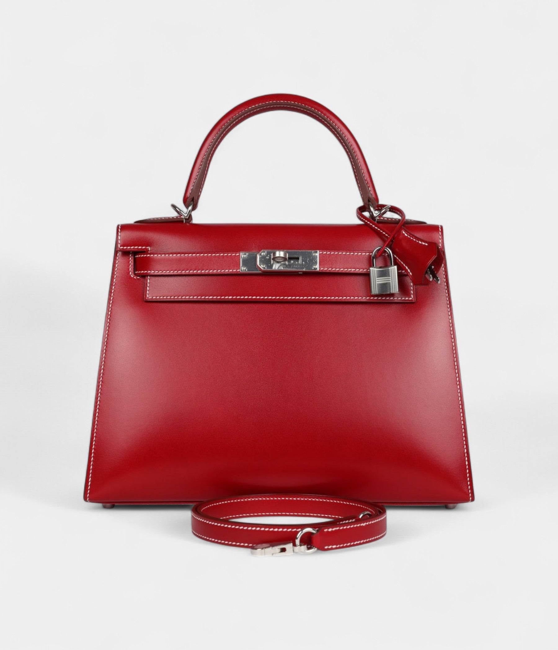 Hermes Kelly 28 Rouge Piment Box Palladium Hardware