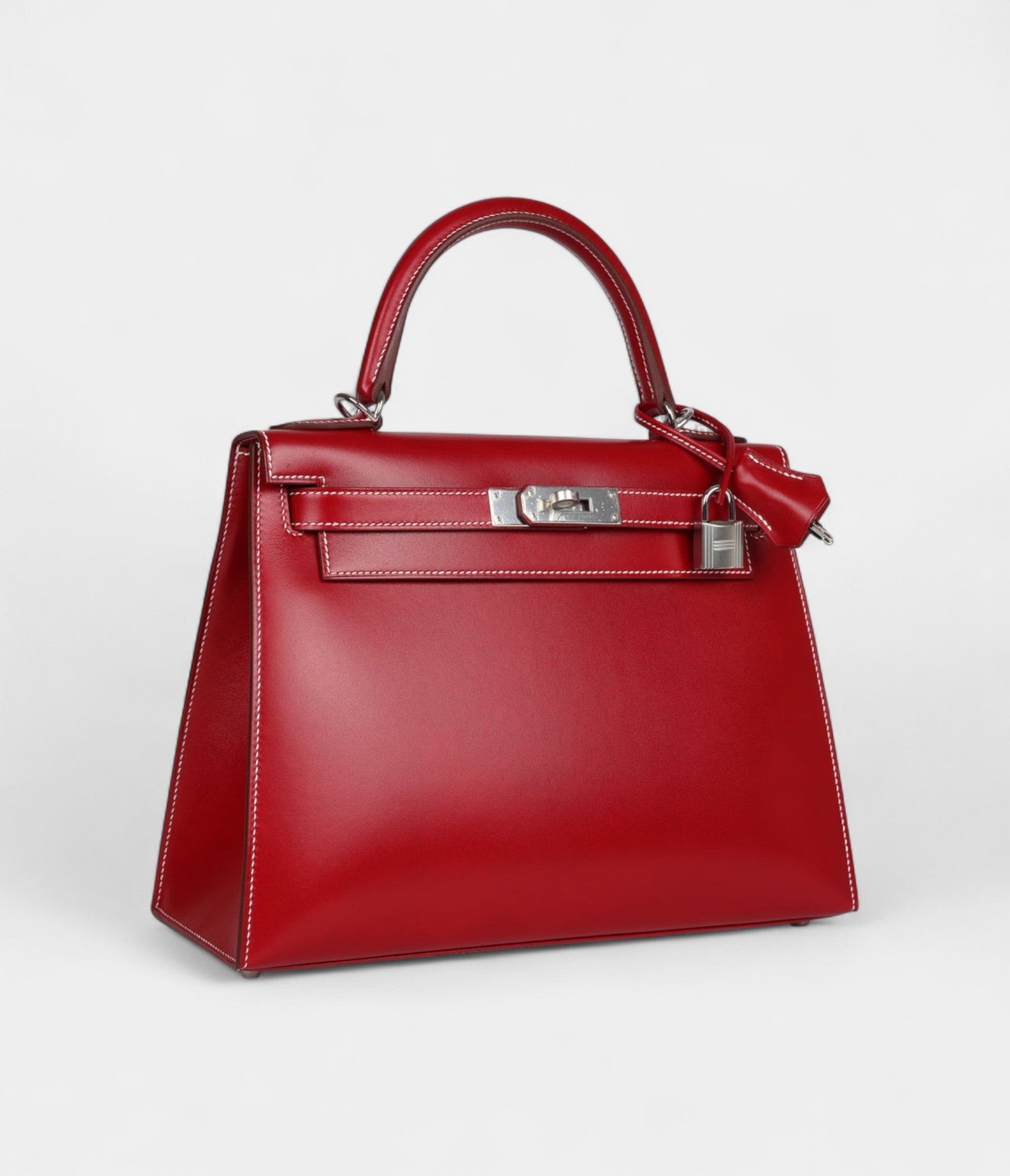 Hermes Kelly 28 Rouge Piment Box Palladium Hardware