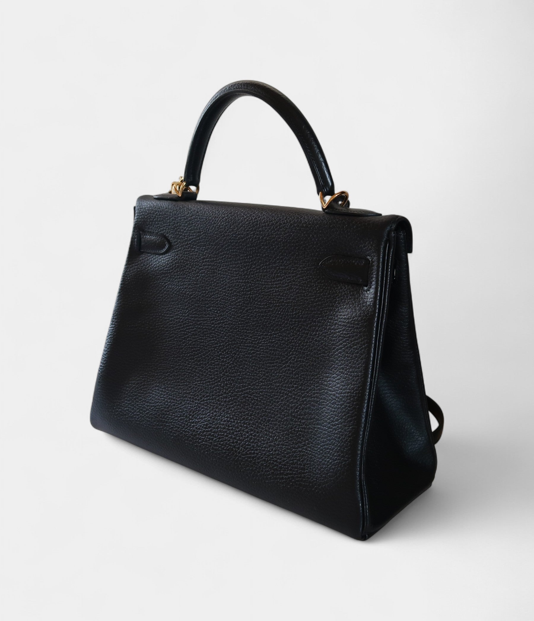 Hermes Kelly 32 Black Ardennes Gold Authentic Hardware