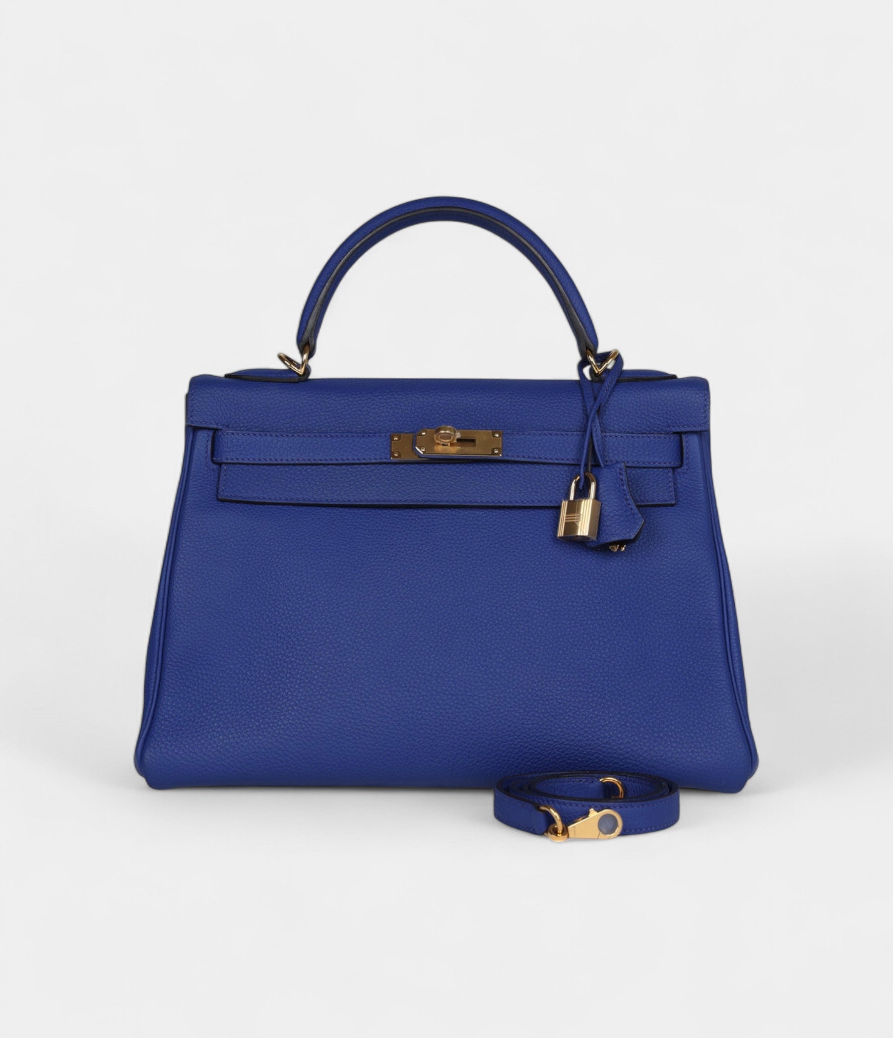 Hermès Kelly 32 Bleu Electric Togo Gold Hardware