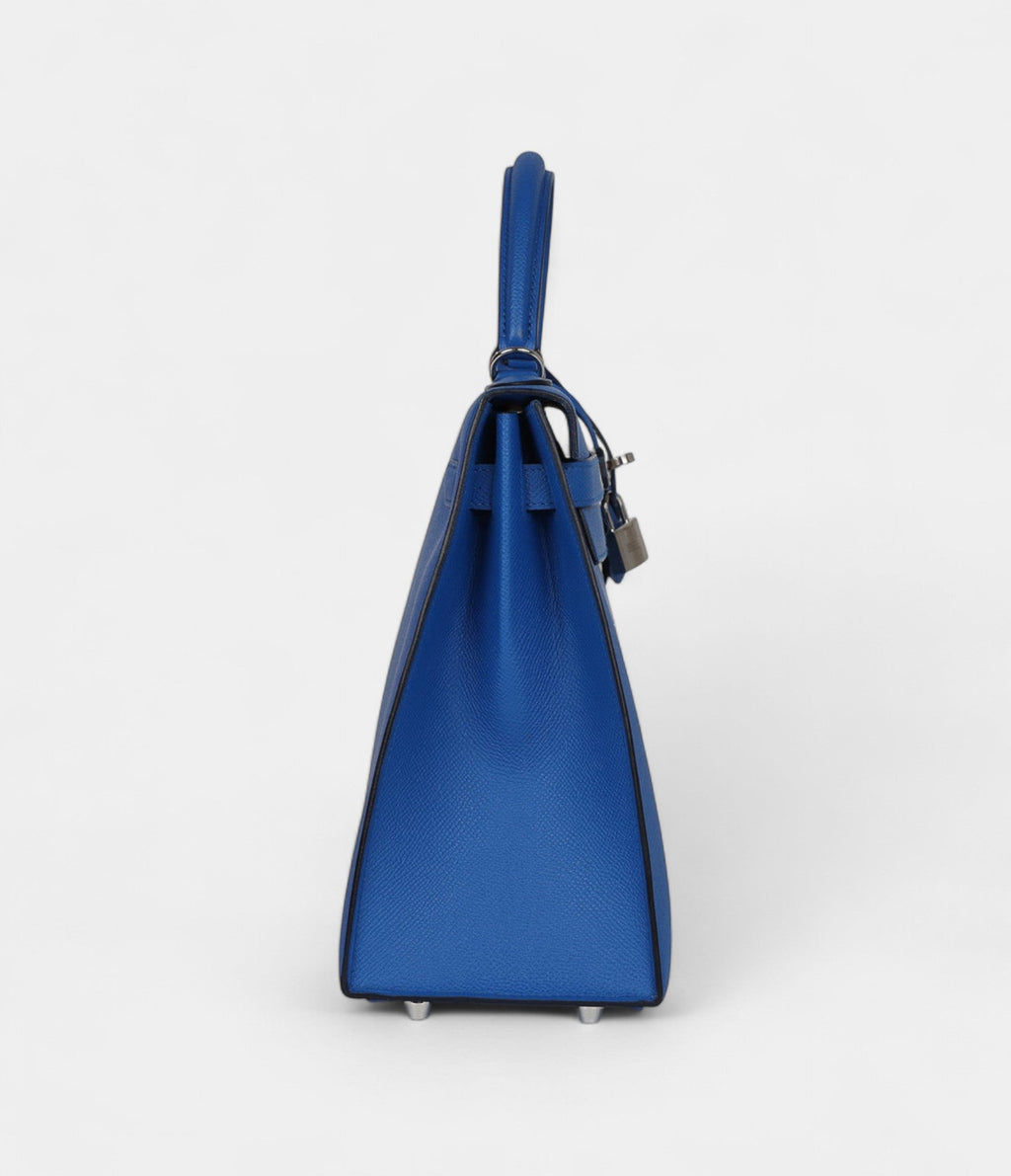 Hermès Kelly 32 Bleu Epsom Palladium Hardware