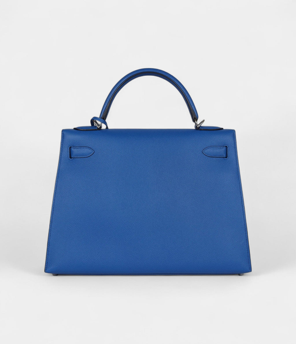 Hermès Kelly 32 Bleu Epsom Palladium Hardware