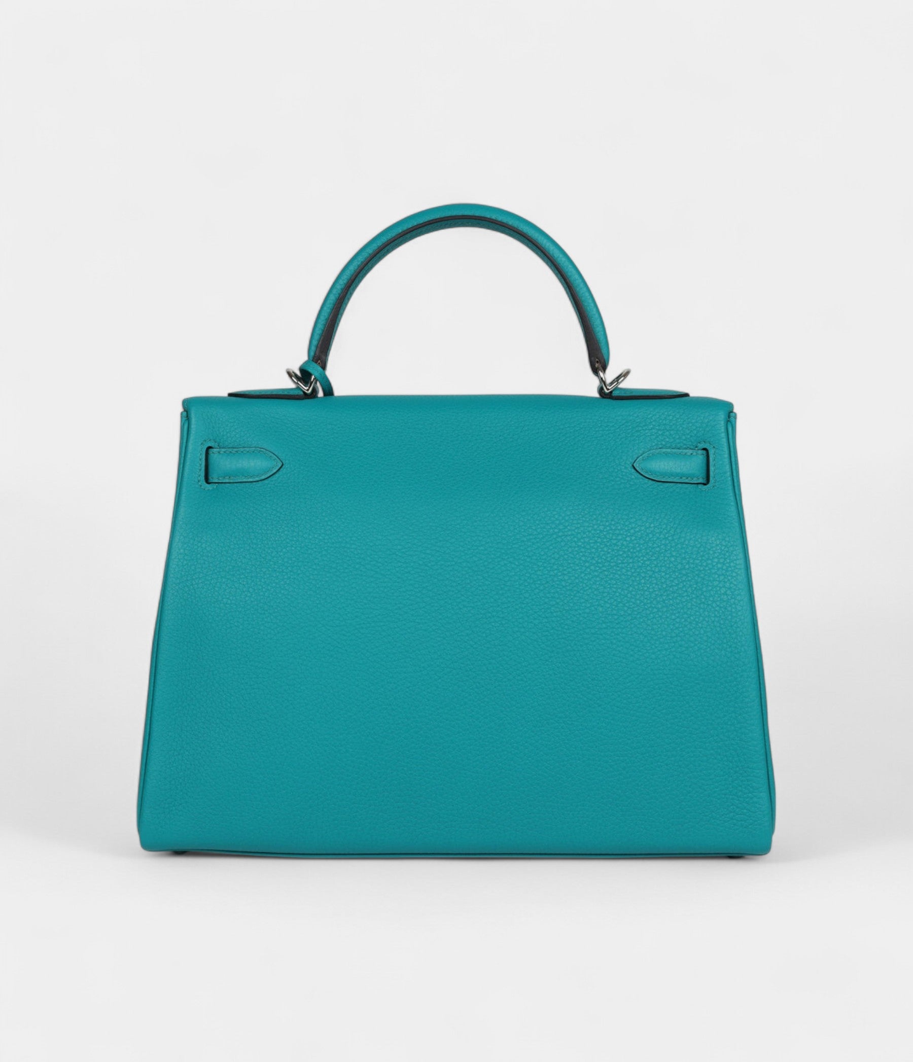 Hermès Kelly 32 Bleu Paon Clemence Palladium Hardware