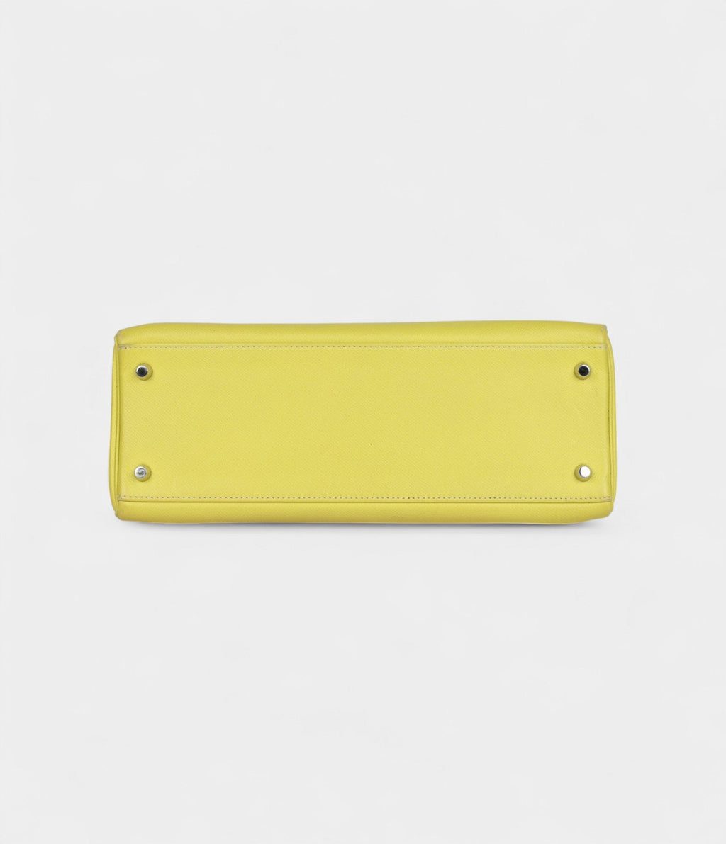 Hermes Kelly 32 Lime Candy Epsom Palladium Hardware
