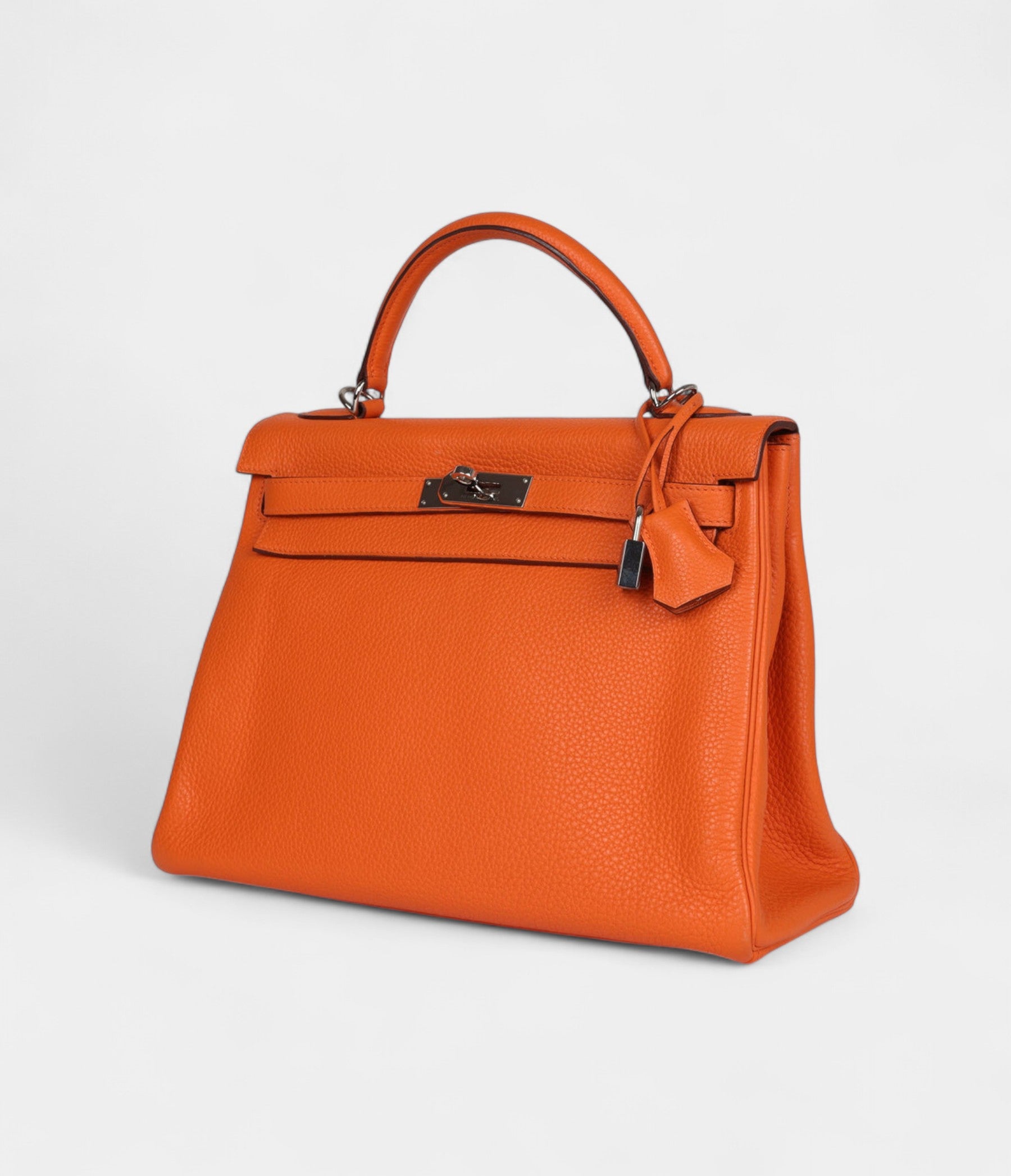 Hermès Kelly 32 Orange Togo Palladium Hardware
