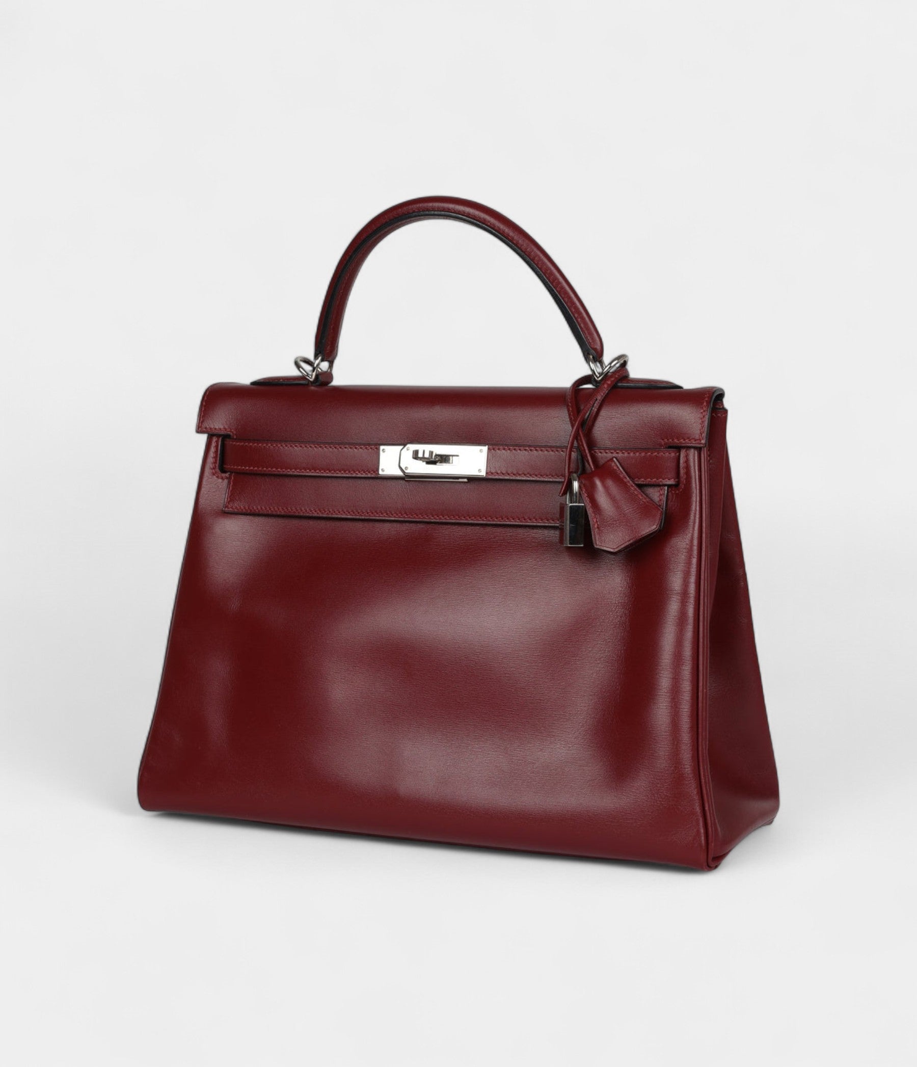 Hermès Kelly 32 Rouge H Box Palladium Hardware