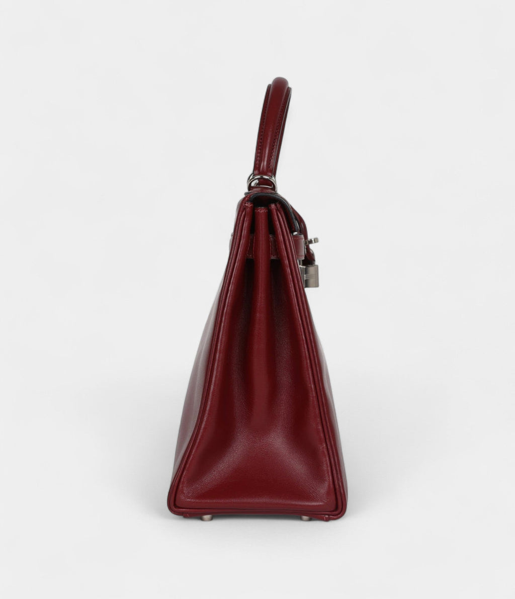 Hermès Kelly 32 Rouge H Box Palladium Hardware