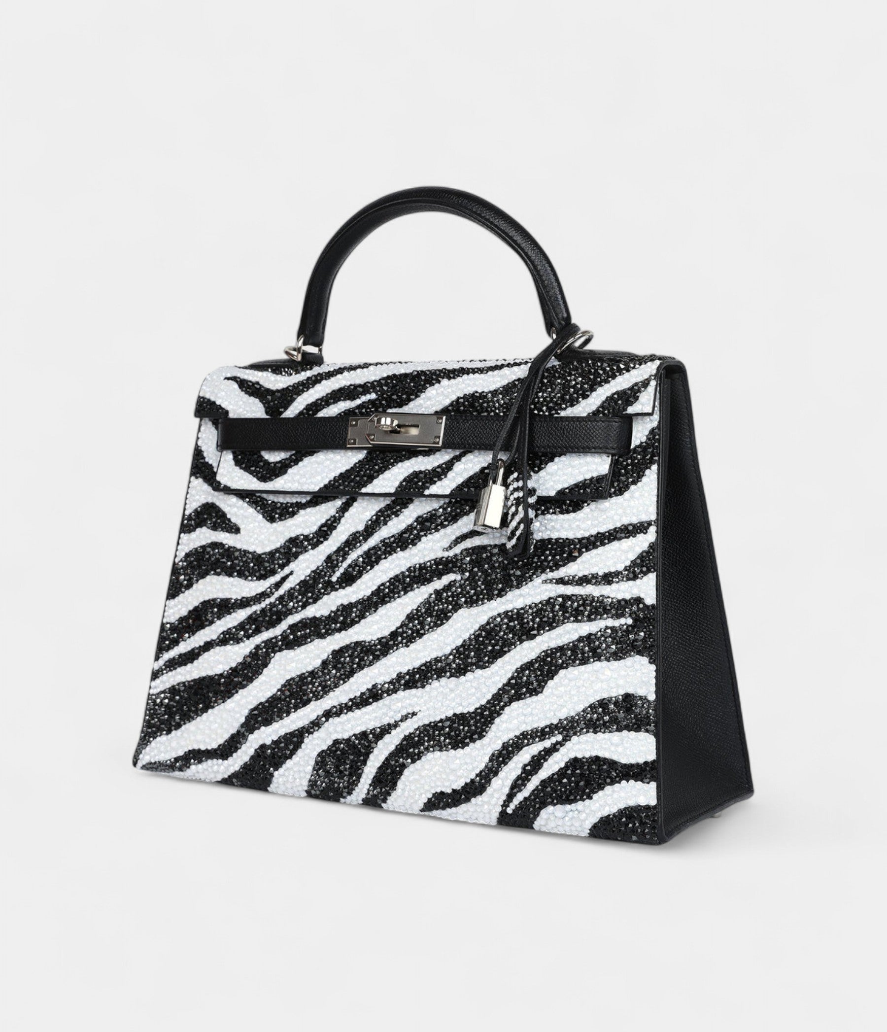 Hermès Kelly 32 Zebra Black Epsom Palladium Hardware