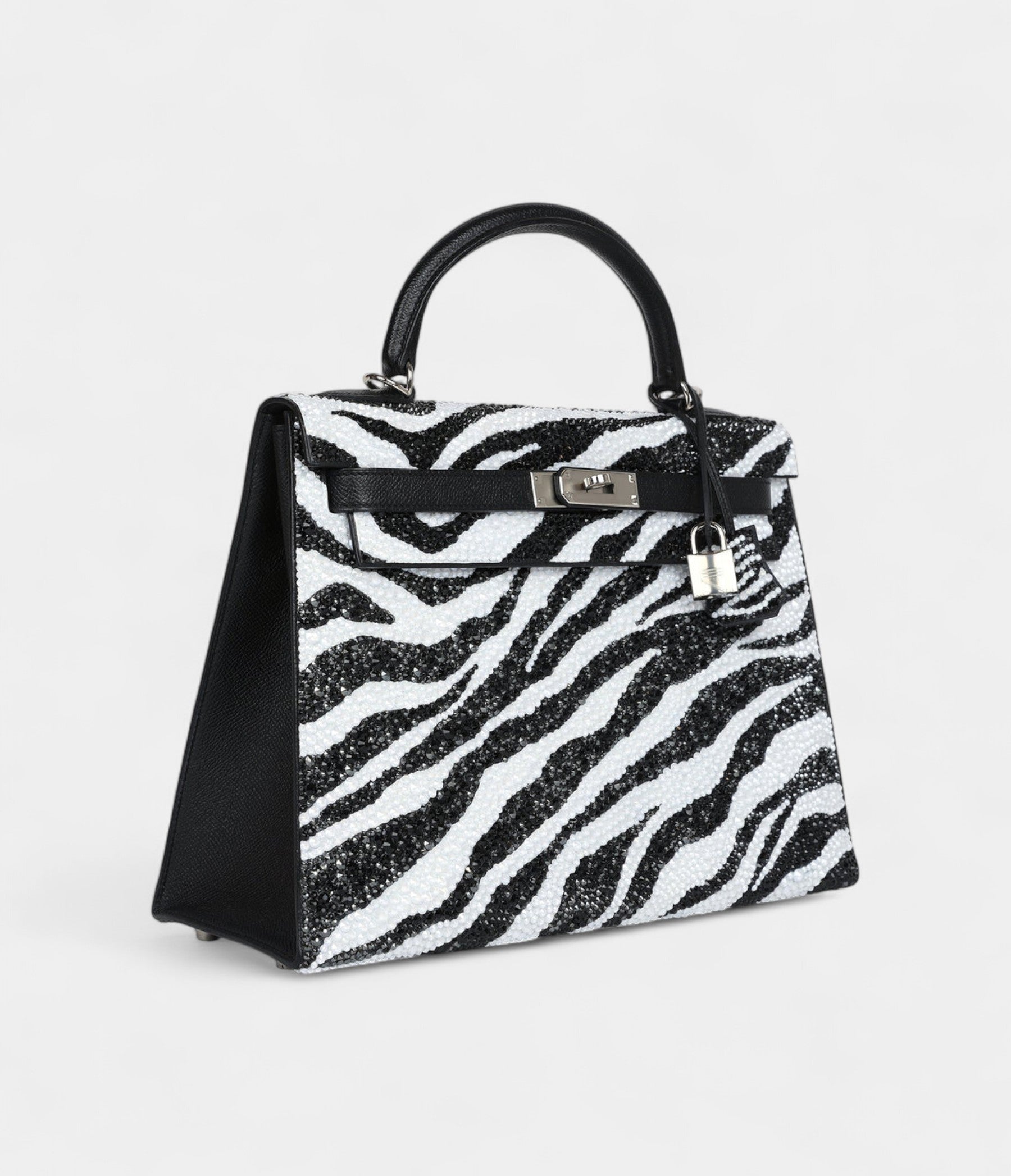 Hermès Kelly 32 Zebra Black Epsom Palladium Hardware