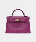 Hermès Kelly II Sellier Mini Anemone Chèvre Leather Gold Hardware