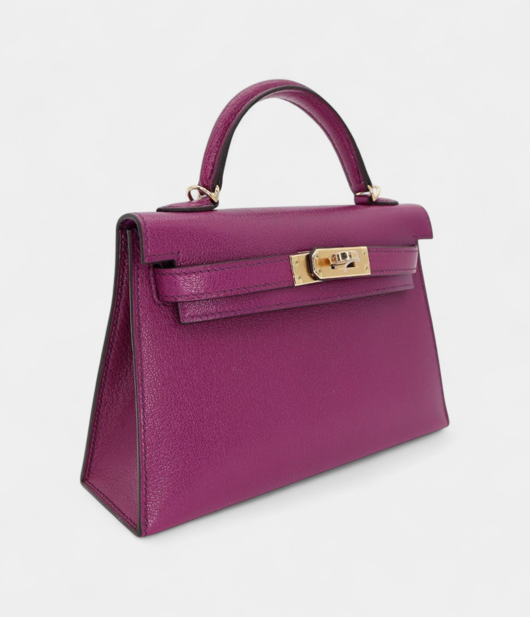 Hermès Kelly II Sellier Mini Anemone Chèvre Leather Gold Hardware
