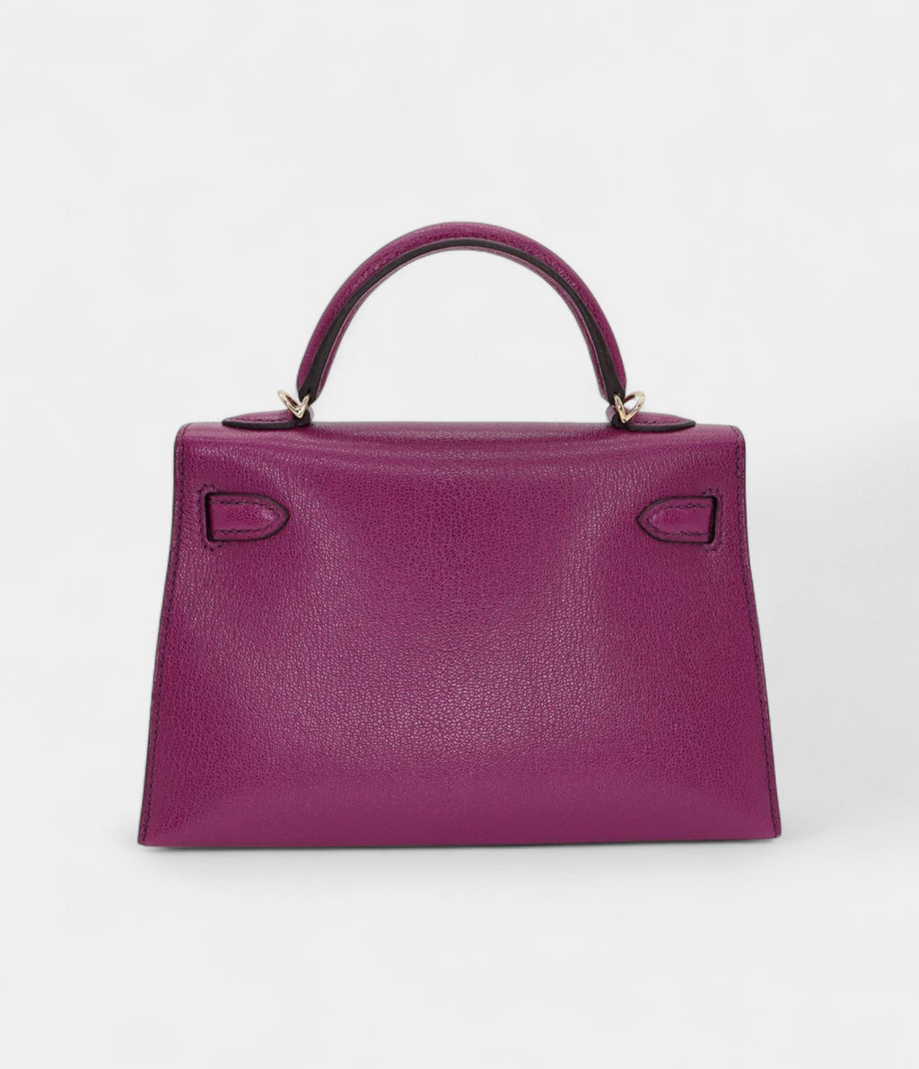 Hermès Kelly II Sellier Mini Anemone Chèvre Leather Gold Hardware
