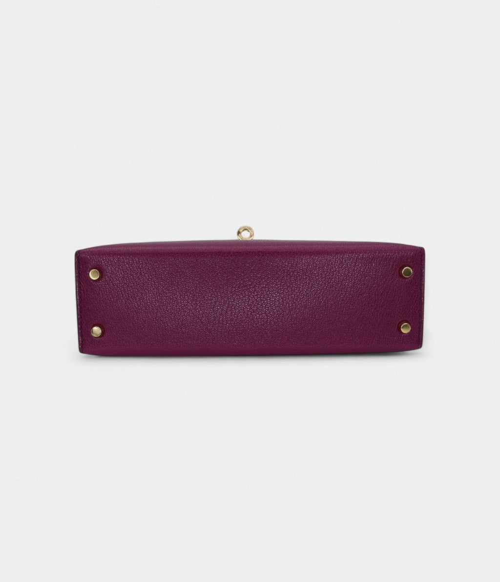 Hermès Kelly II Sellier Mini Anemone Chèvre Leather Gold Hardware