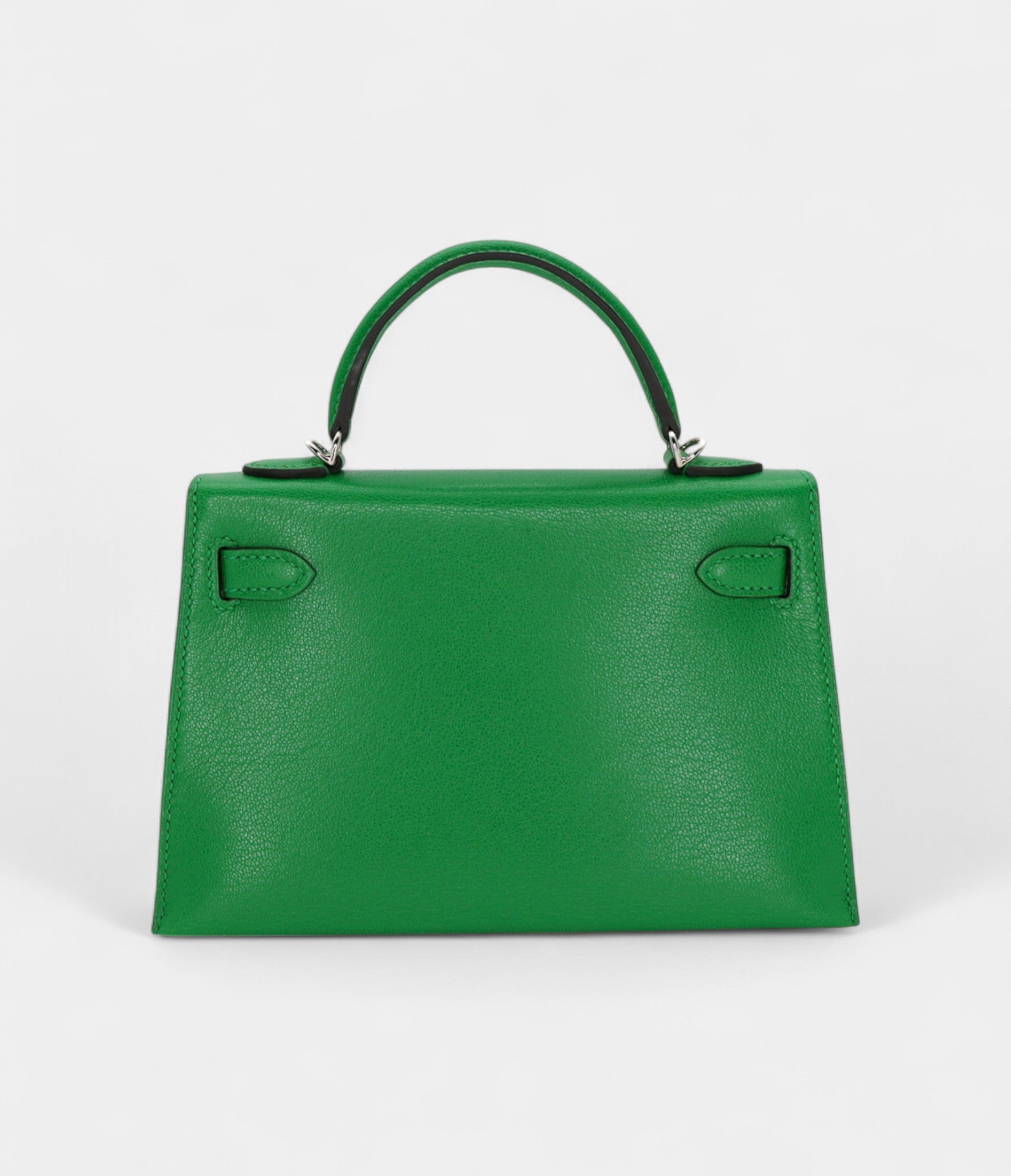 Hermès Kelly II Sellier Mini Bambou Chevre Leather Palladium Hardware