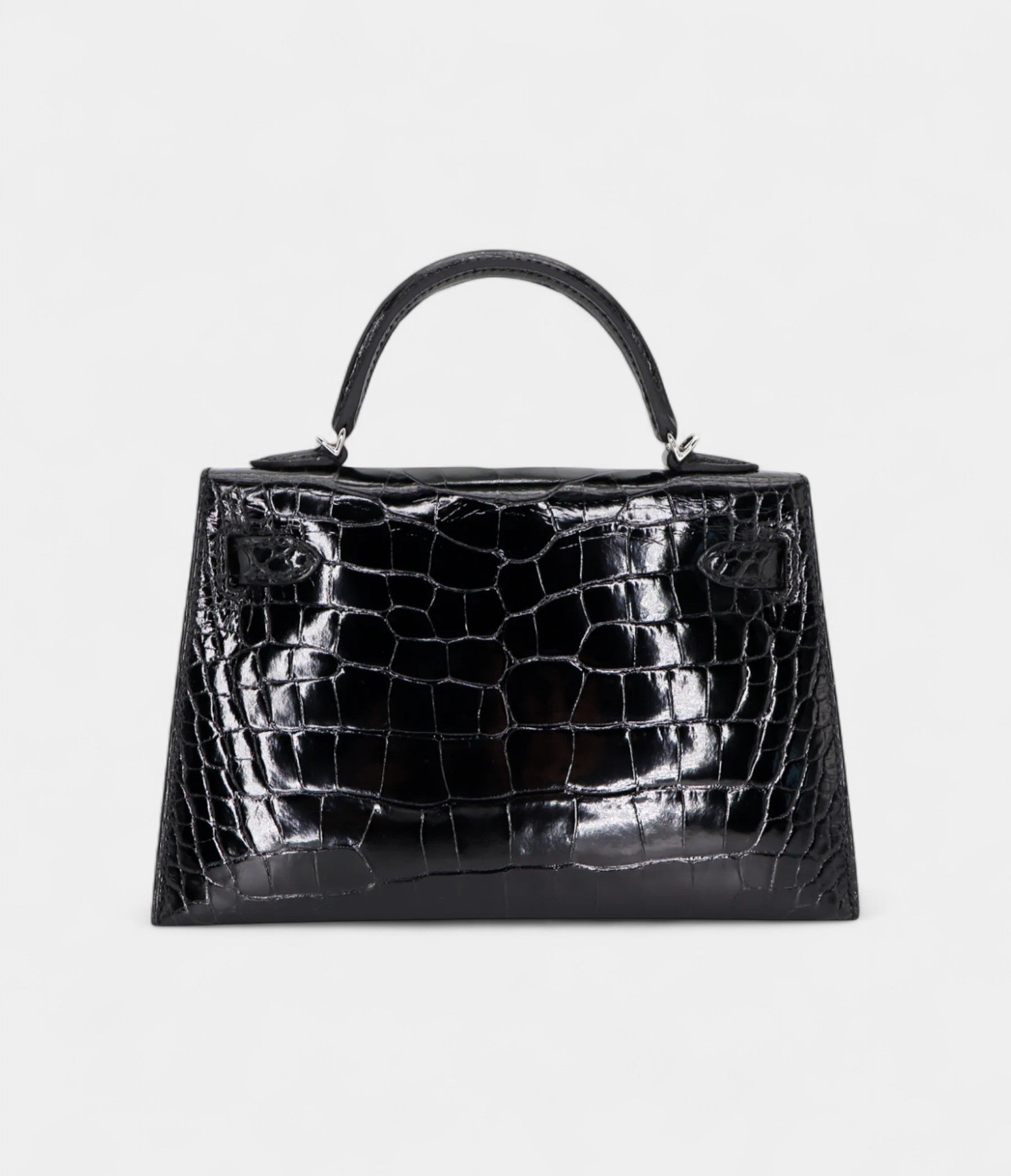 Hermès Kelly II Sellier Mini Black Shiny Alligator Palladium Hardware