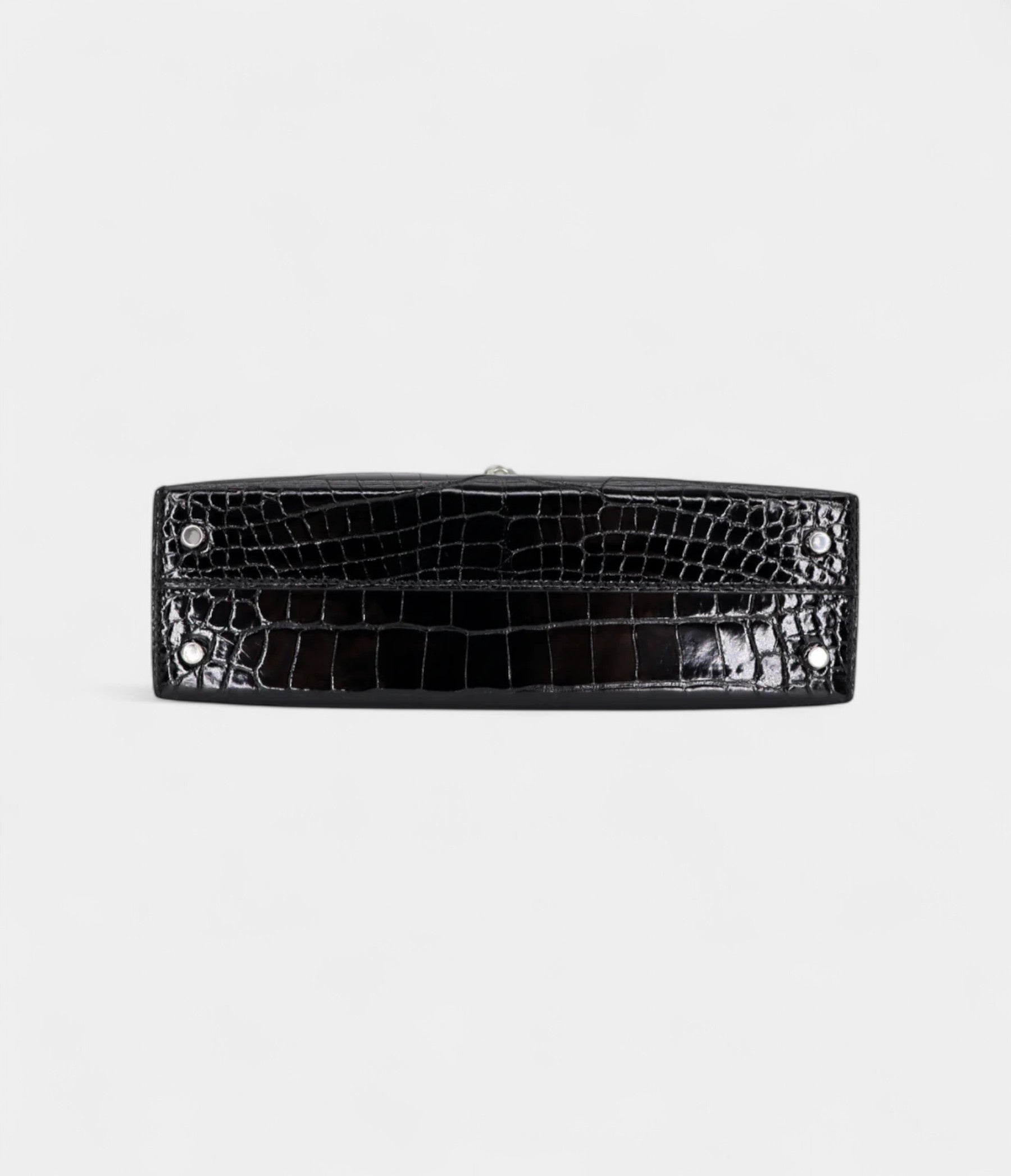 Hermès Kelly II Sellier Mini Black Shiny Alligator Palladium Hardware