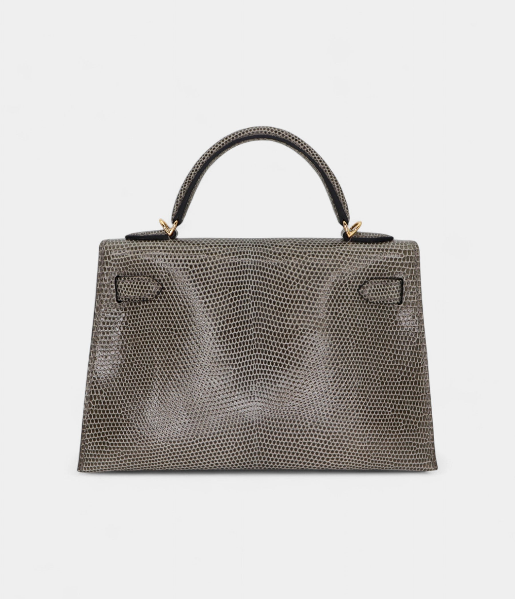 Hermès Kelly II Sellier Mini Gris Fonce Shiny Lizard Gold Hardware