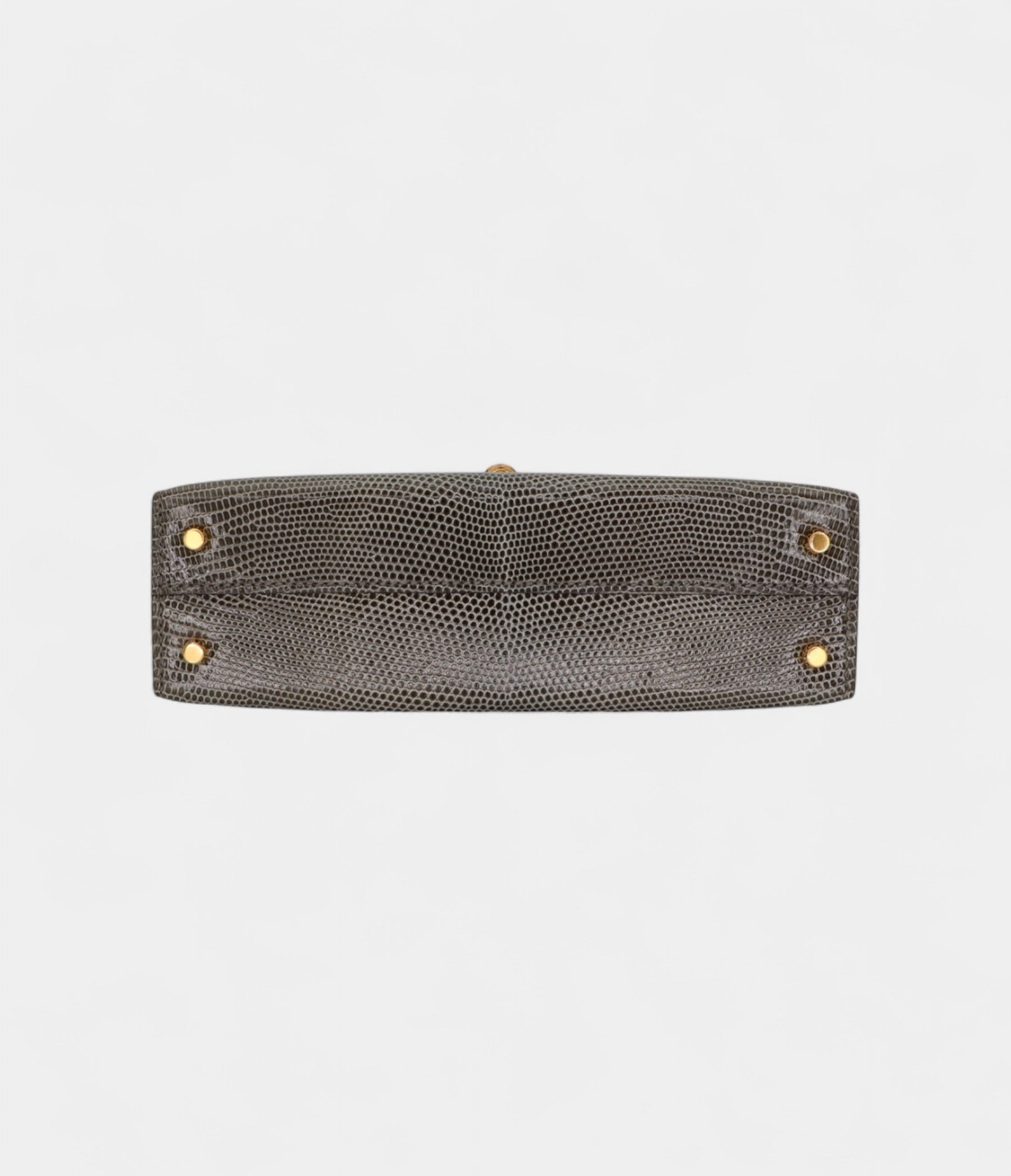 Hermès Kelly II Sellier Mini Gris Fonce Shiny Lizard Gold Hardware