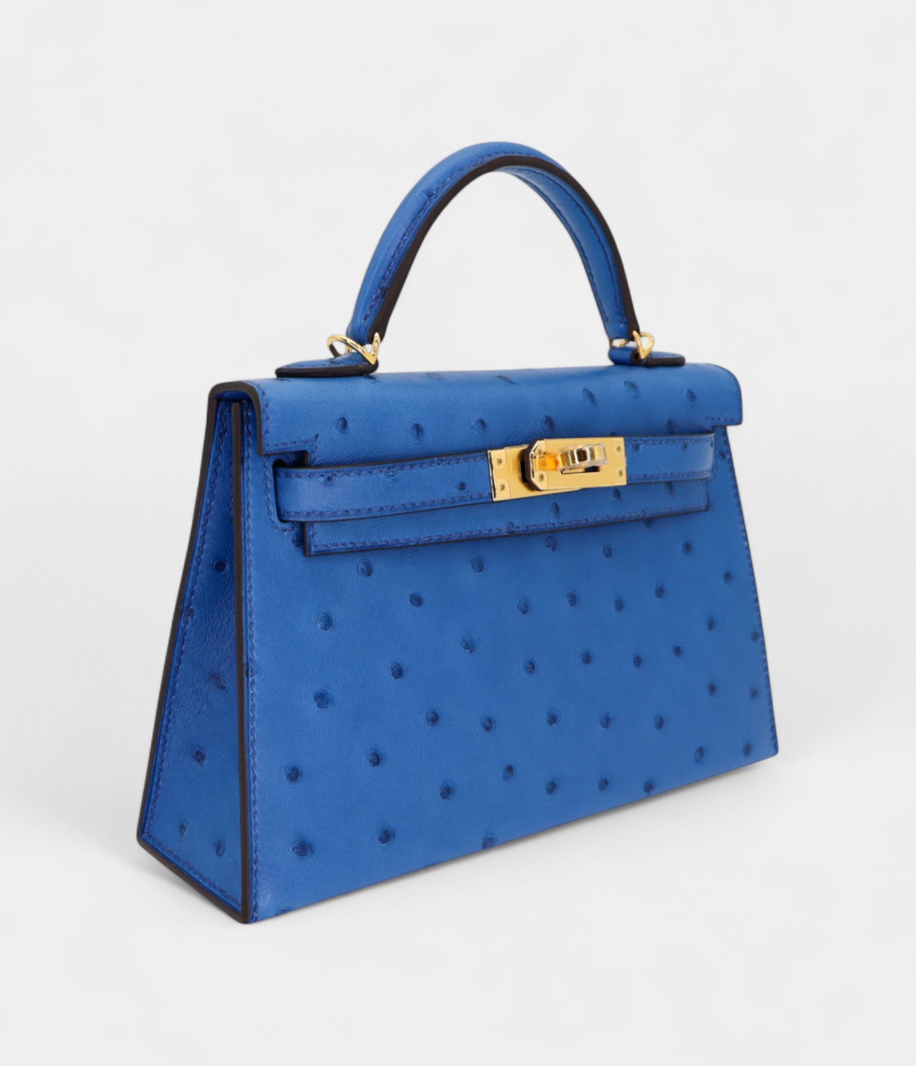 Hermès Kelly II Sellier Mini Mykonos Ostrich Gold Hardware