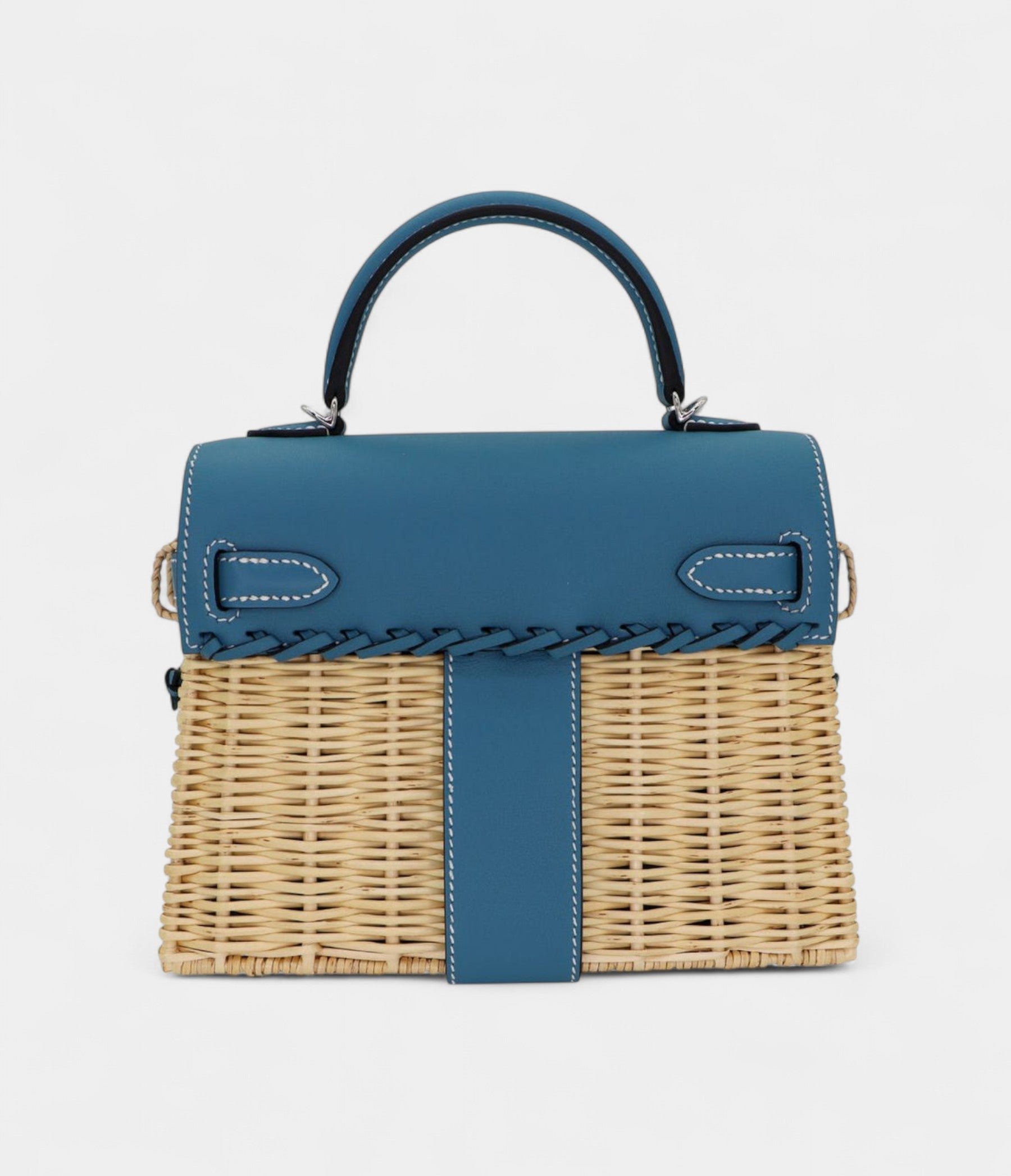 Hermès Kelly II Sellier Mini Picnic Bleu Jean Swift Leather Palladium Hardware