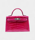 Hermès Kelly II Sellier Mini Rose Poupre Shiny Alligator Palladium Hardware