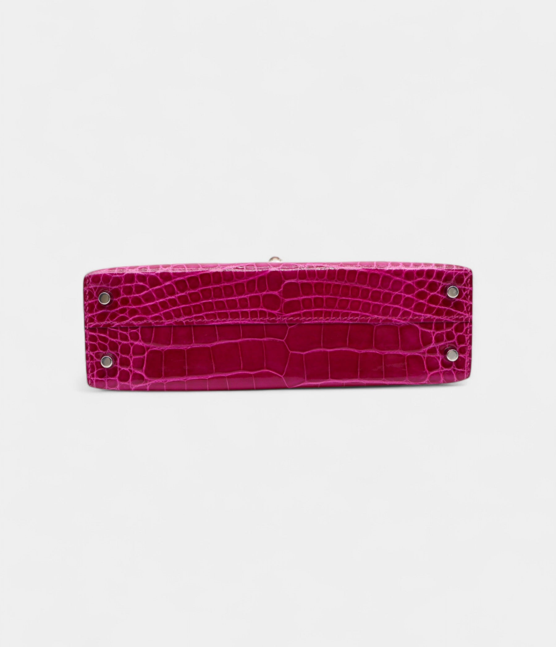 Hermès Kelly II Sellier Mini Rose Poupre Shiny Alligator Palladium Hardware