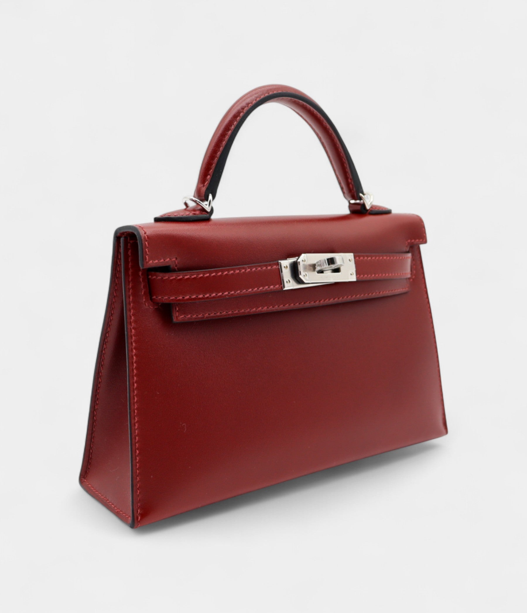 Hermès Kelly II Sellier Mini Rouge H Box Calf Leather Palladium Hardware