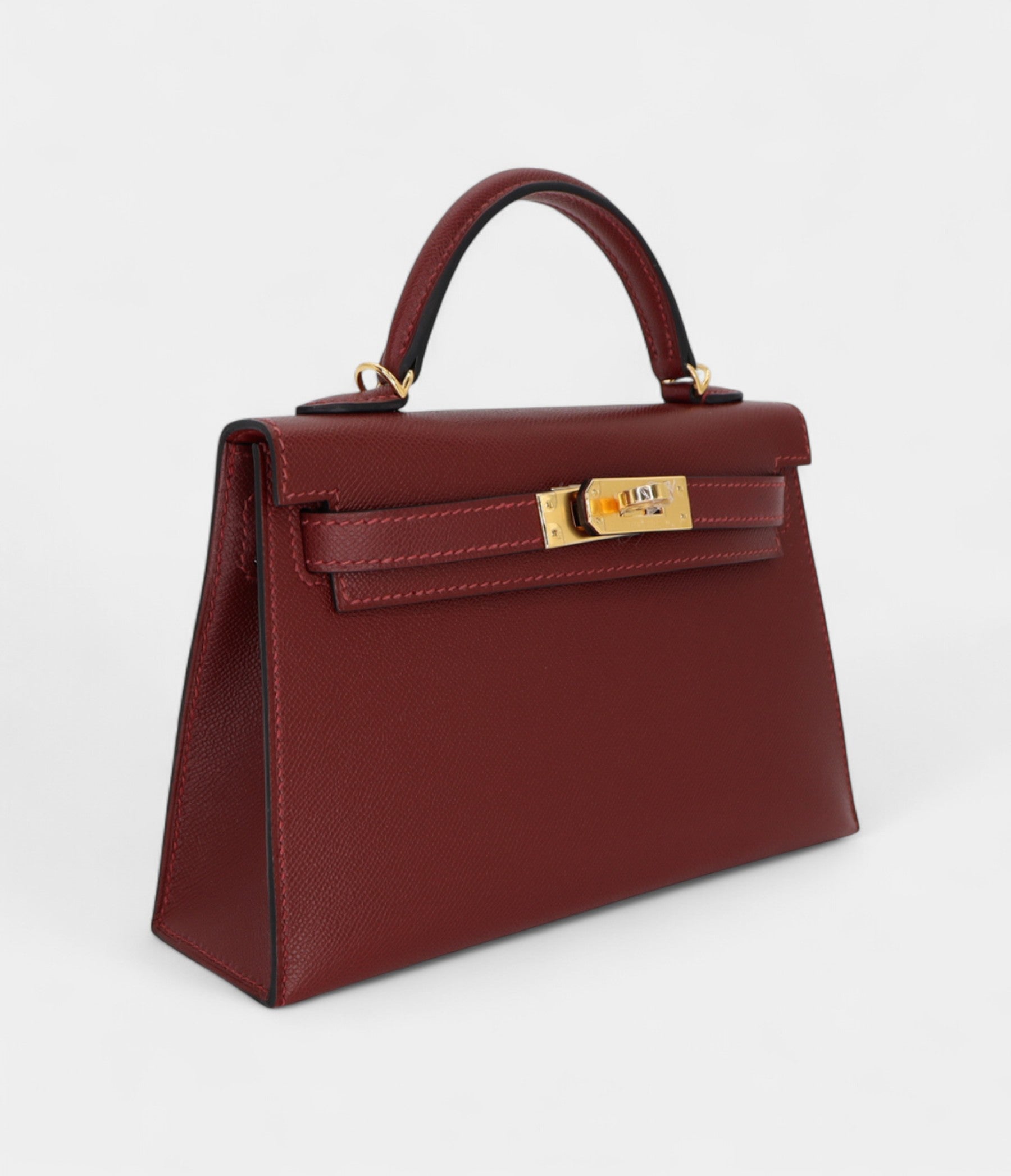 Hermès Kelly II Sellier Mini Rouge H Madame Leather Gold Hardware