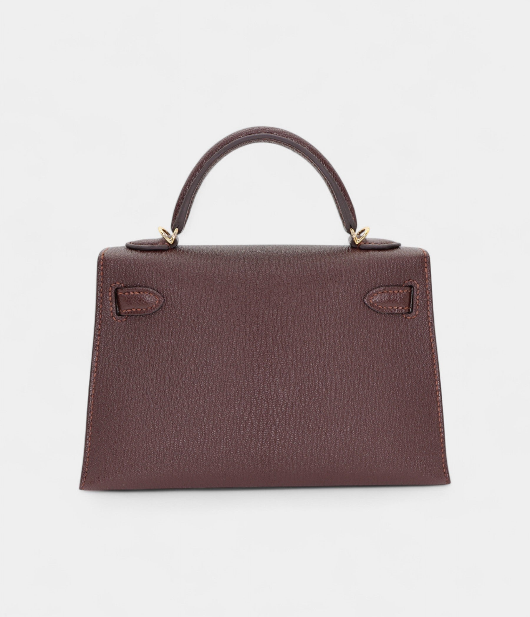 Hermès Kelly II Sellier Mini Verso Havane/Gris Touretelle Chèvre Leather Gold Hardware