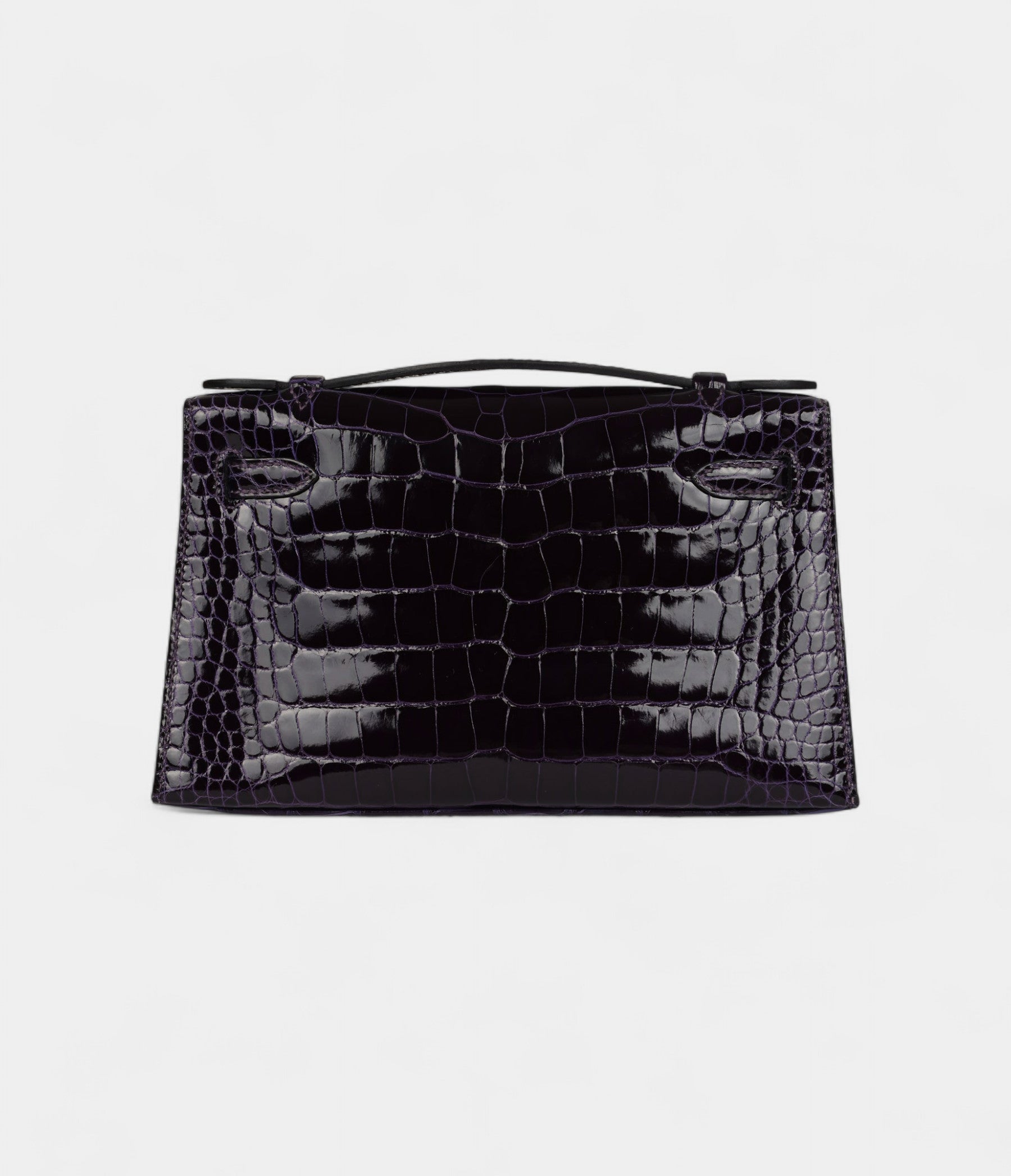 Hermès Kelly Pochette Amethyst Shiny Alligator Gold Hardware