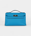 Hermès Kelly Pochette Bleu Frida Swift Gold Hardware
