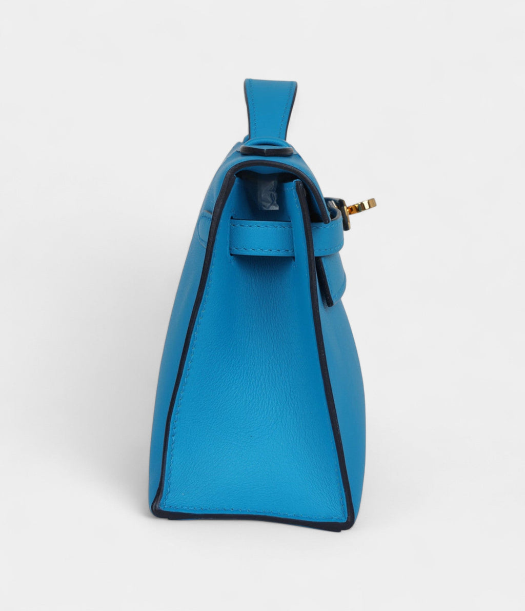 Hermès Kelly Pochette Bleu Frida Swift Gold Hardware