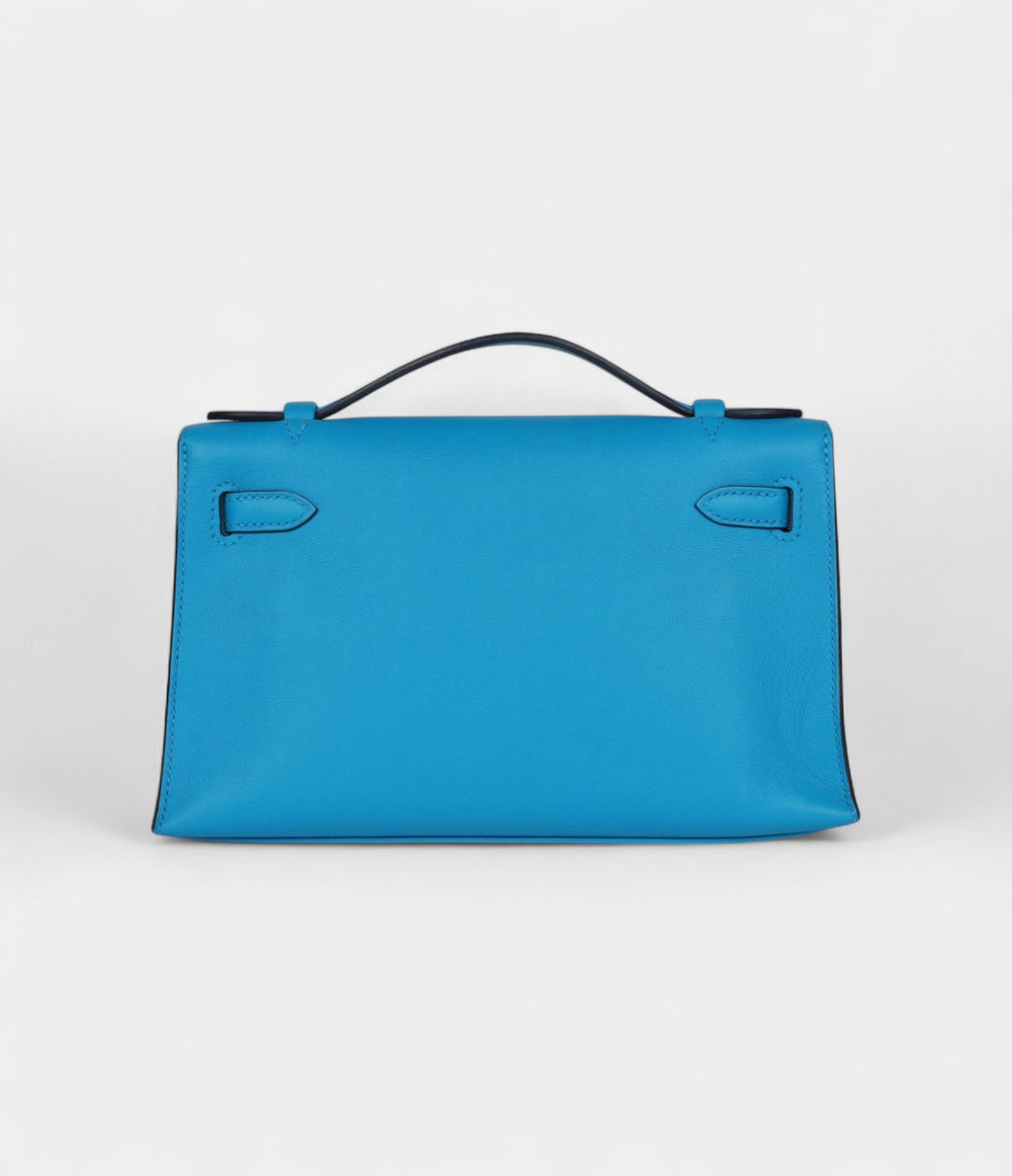 Hermès Kelly Pochette Bleu Frida Swift Gold Hardware