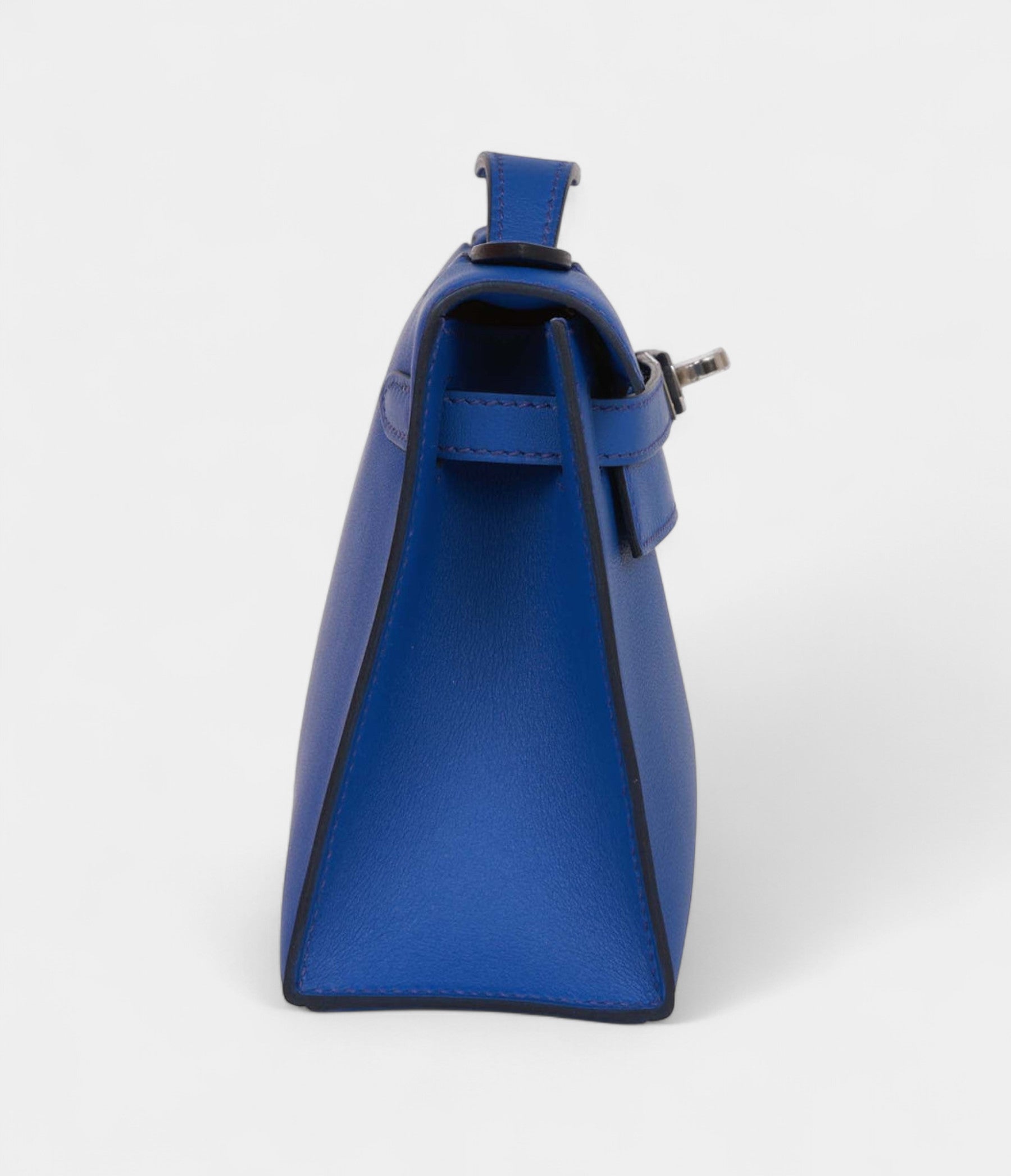 Hermès Kelly Pochette Bleu Royal Swift Palladium Hardware
