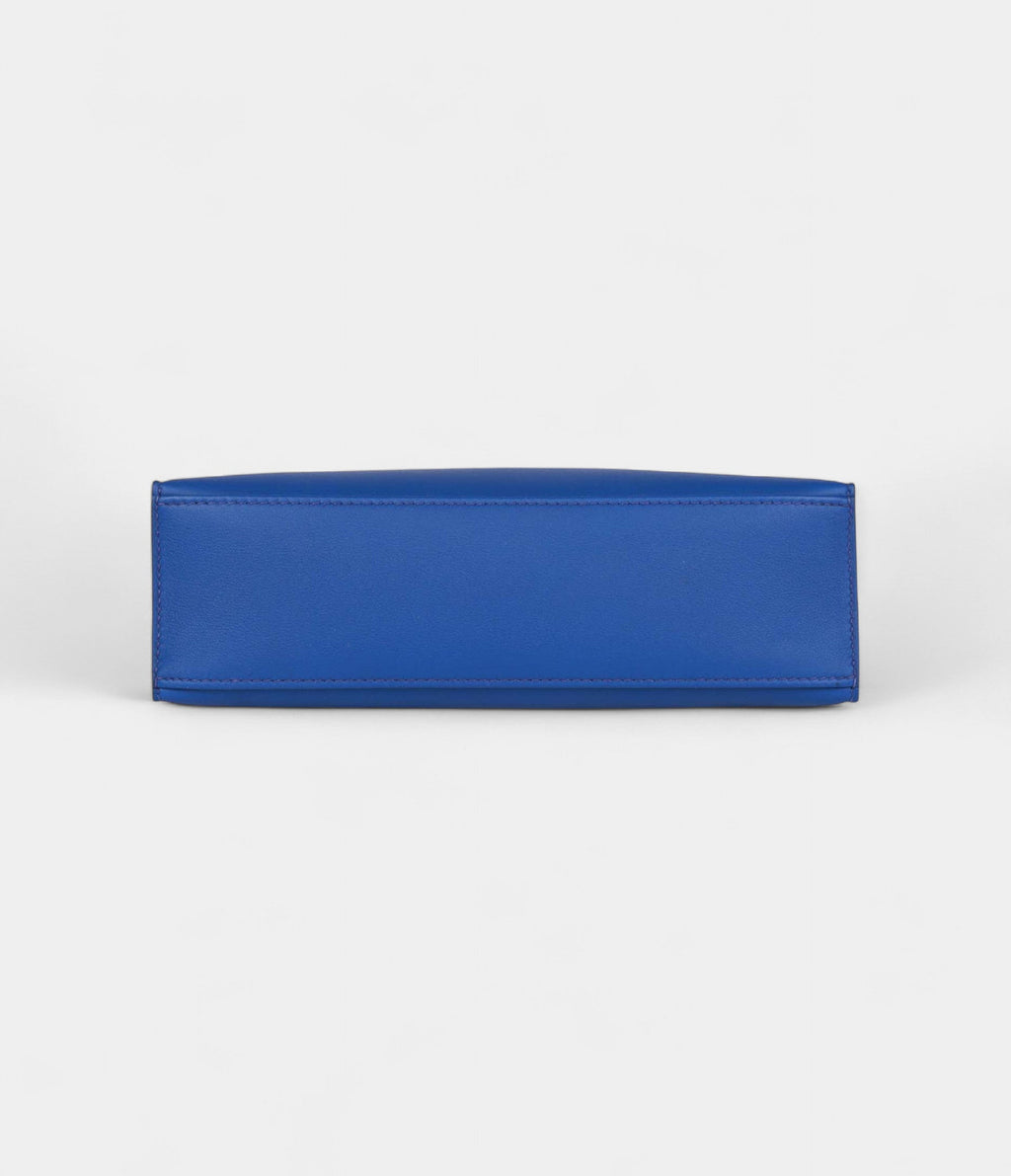 Hermès Kelly Pochette Bleu Royal Swift Palladium Hardware