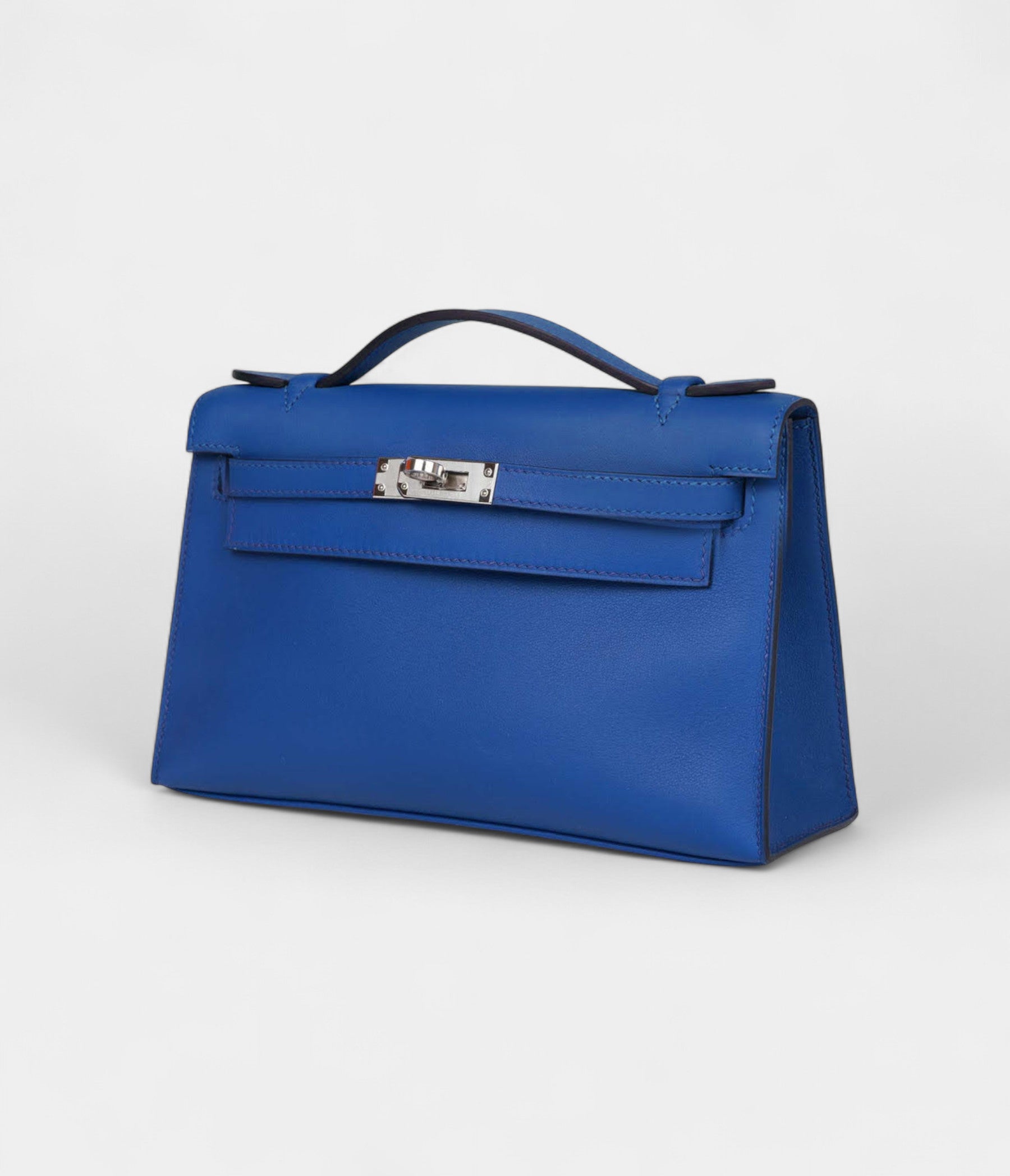 Hermès Kelly Pochette Bleu Royal Swift Palladium Hardware