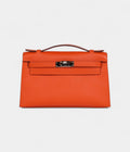 Hermès Kelly Pochette Feu Epsom Palladium Hardware