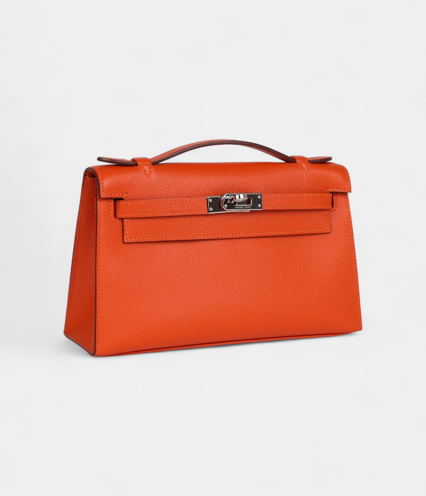 Hermès Kelly Pochette Feu Epsom Palladium Hardware