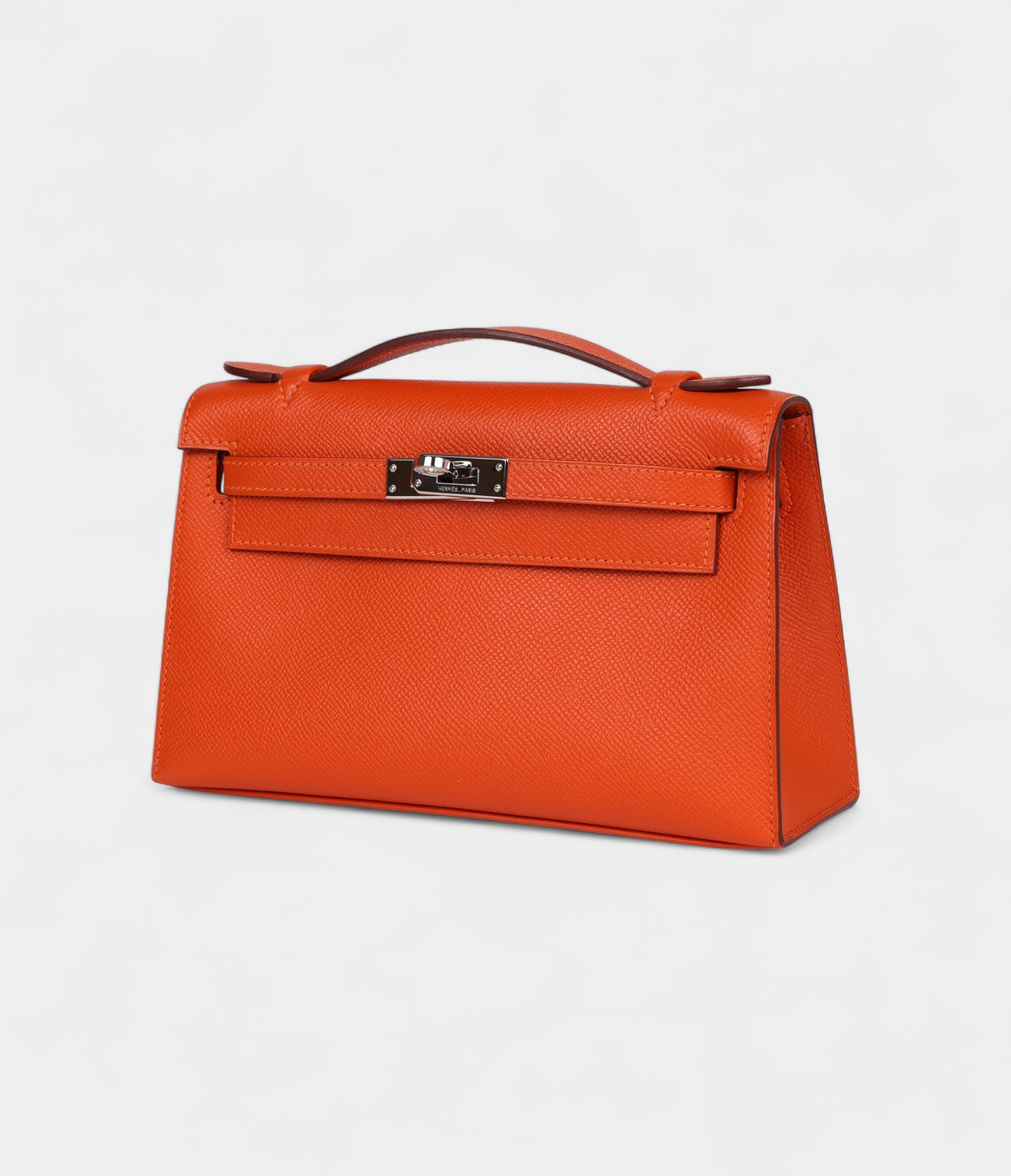 Hermès Kelly Pochette Feu Epsom Palladium Hardware