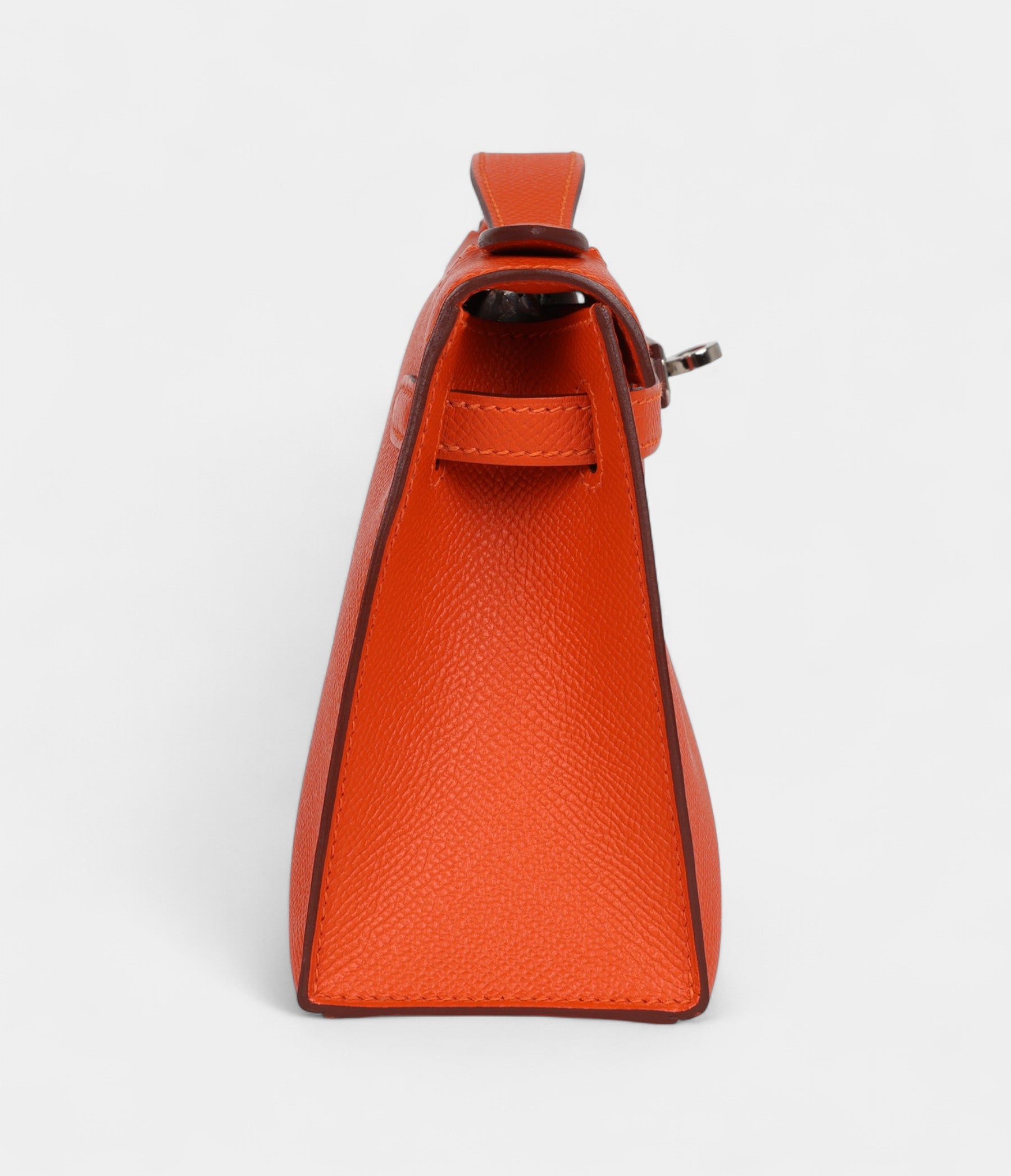 Hermès Kelly Pochette Feu Epsom Palladium Hardware